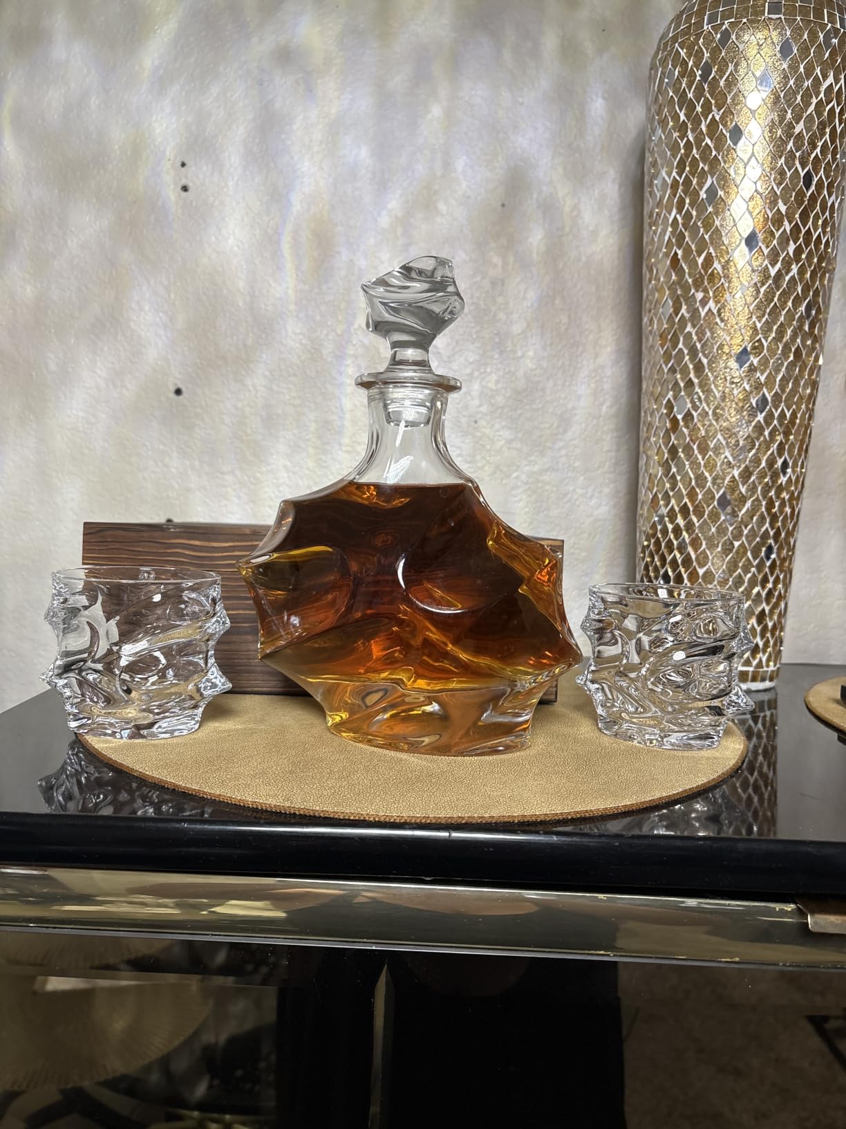 TSUKIGLASS Storm Crystal Cocktail Whiskey Glasses Set of 4, Gifts for Men | Japanese Old Fashioned Rocks Tumblers, 8.45oz, Bourbon, Scotch & Whisky Glasses, Lead-Free Crystal, Gift Box customer photo 2