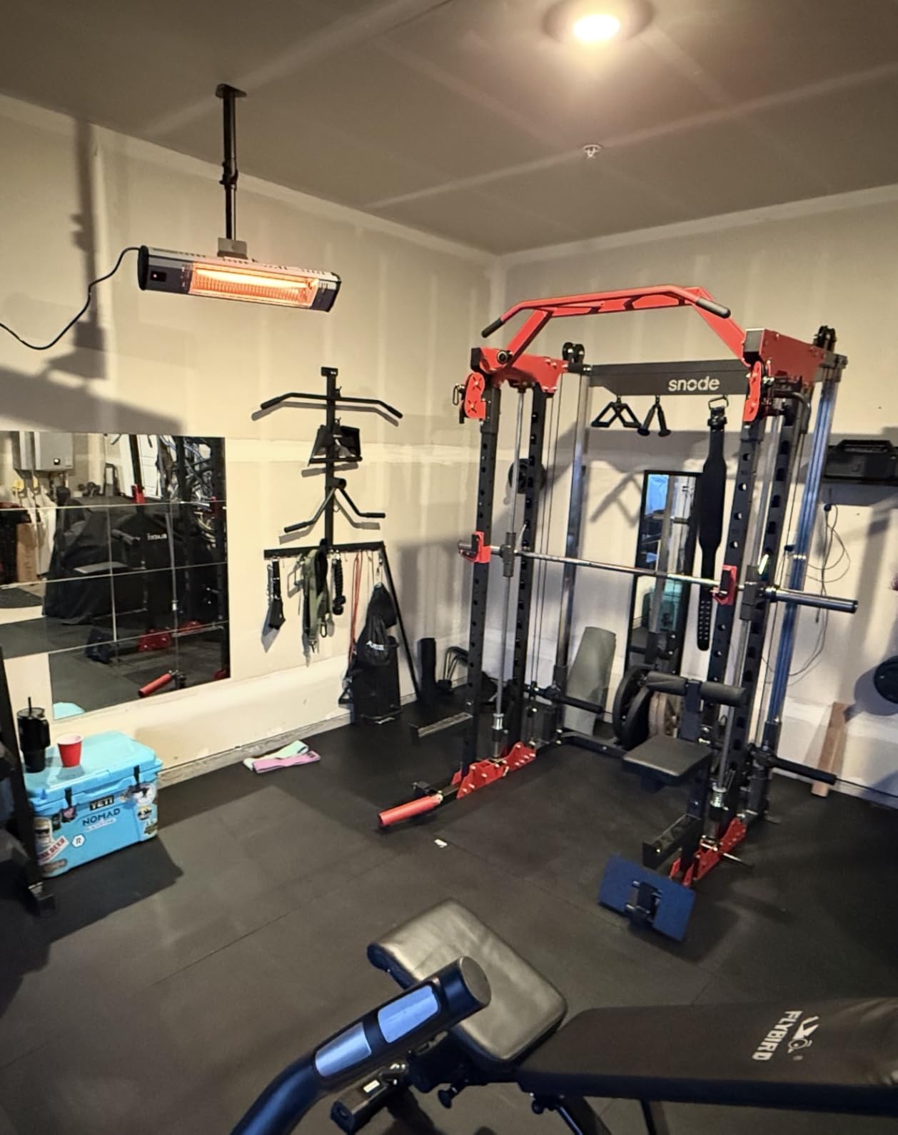 SNODE ALL10 All-in-One Smith Machine Home Gym, Multi-Functional Power Rack | 1:1 or 2:1 Pulley Ratio, Cable Crossover , Squat Rack with Leg Press, LAT Pull-Down Seat, 2000LB Weight Capacity customer photo 2