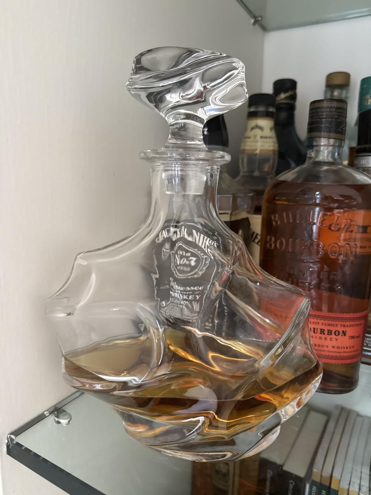 TsukiGlass Storm Japanese Crystal Whisky Decanter, 750ml, Gifts for Men | 100% Ultra Clarity Lead-Free Crystal, Elegant Liquor Carafe, For Whiskey, Scotch, Bourbon & Spirits, Premium Gift for Men customer photo 2