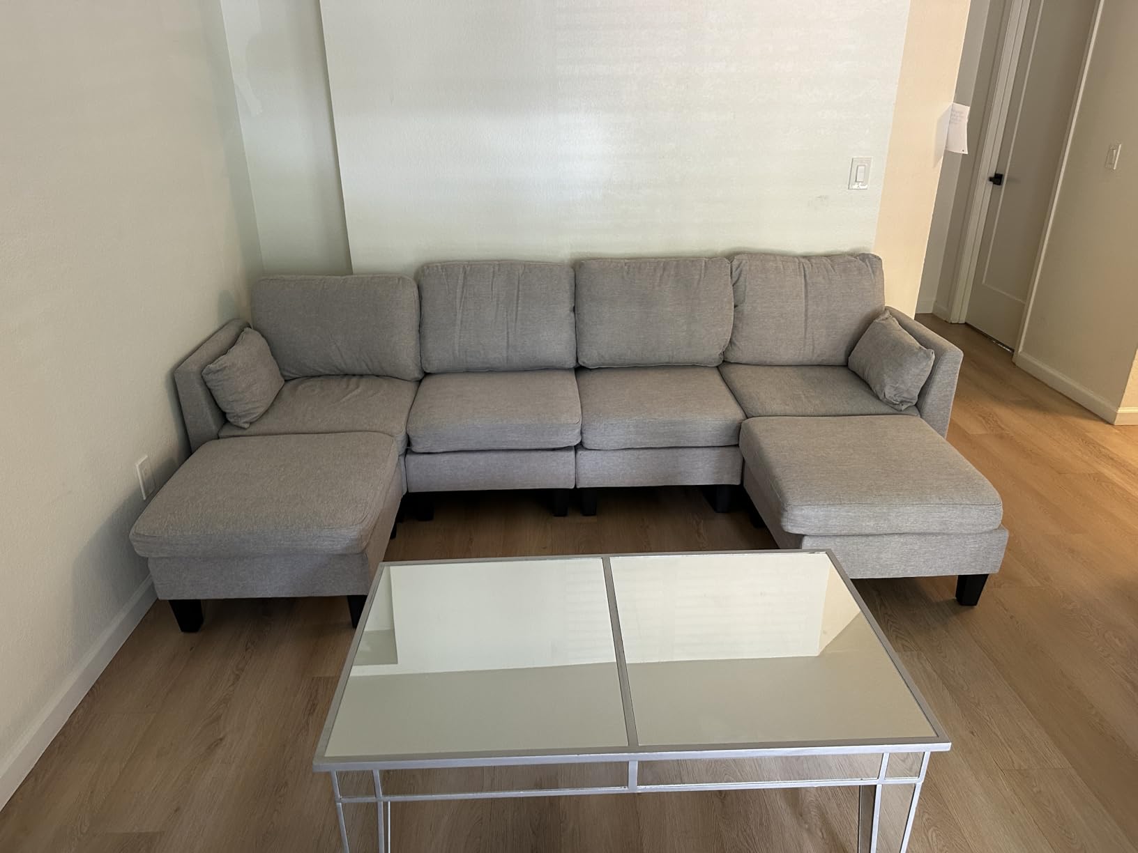 Sectional Sleeper Sofa, 6 Seaters Modular Sleeper Sofa Couch, Comfy Sectionals Couches Bed, Convertible Sofas with Ottomans, Modular Sectional Couches for Living Room, Dark Grey customer photo 2