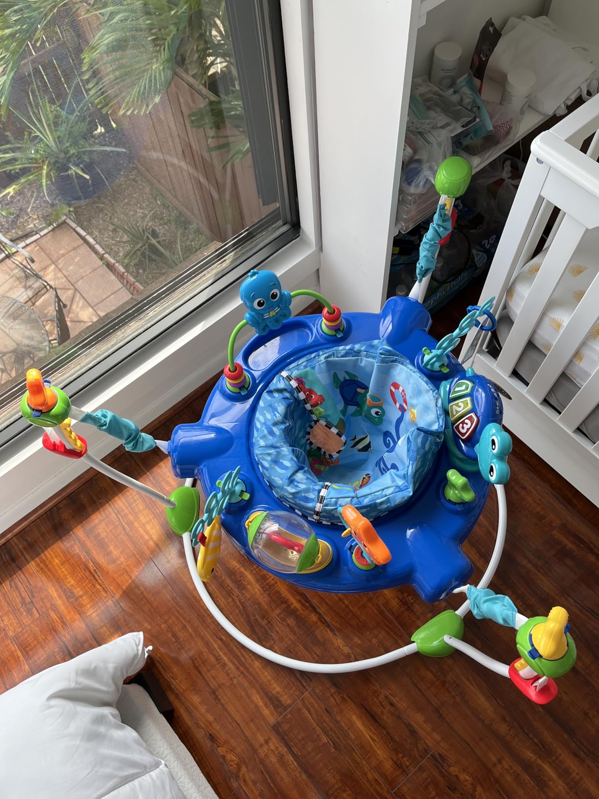 Baby Einstein Farm Explorers Jump & Learn Barnyard 2-in-1 Baby Jumper Activity Center with Interactive Toys, Music, Lights, & Sounds, Ages 6-12 Months customer photo 1