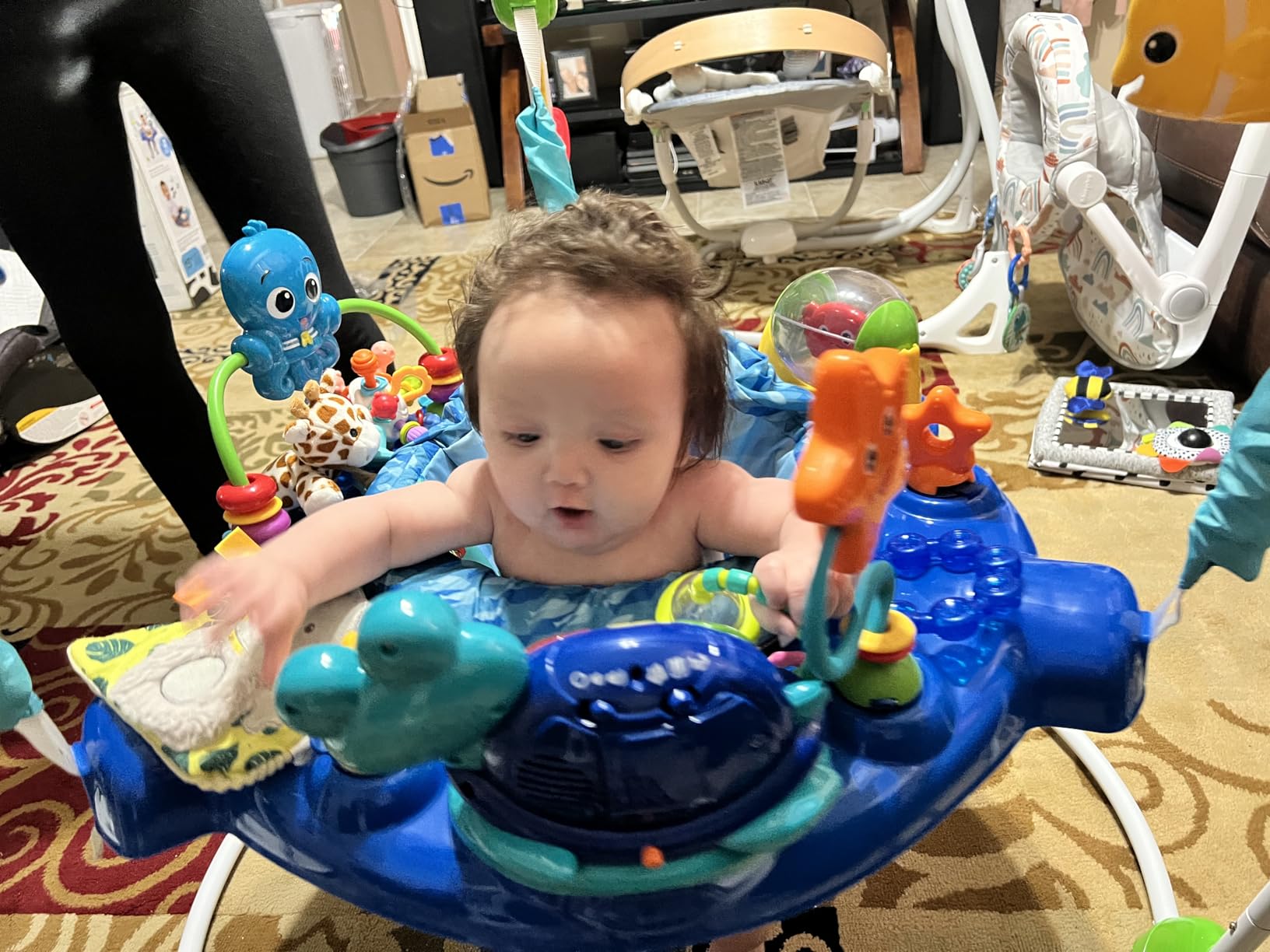 Baby Einstein Farm Explorers Jump & Learn Barnyard 2-in-1 Baby Jumper Activity Center with Interactive Toys, Music, Lights, & Sounds, Ages 6-12 Months customer photo 2