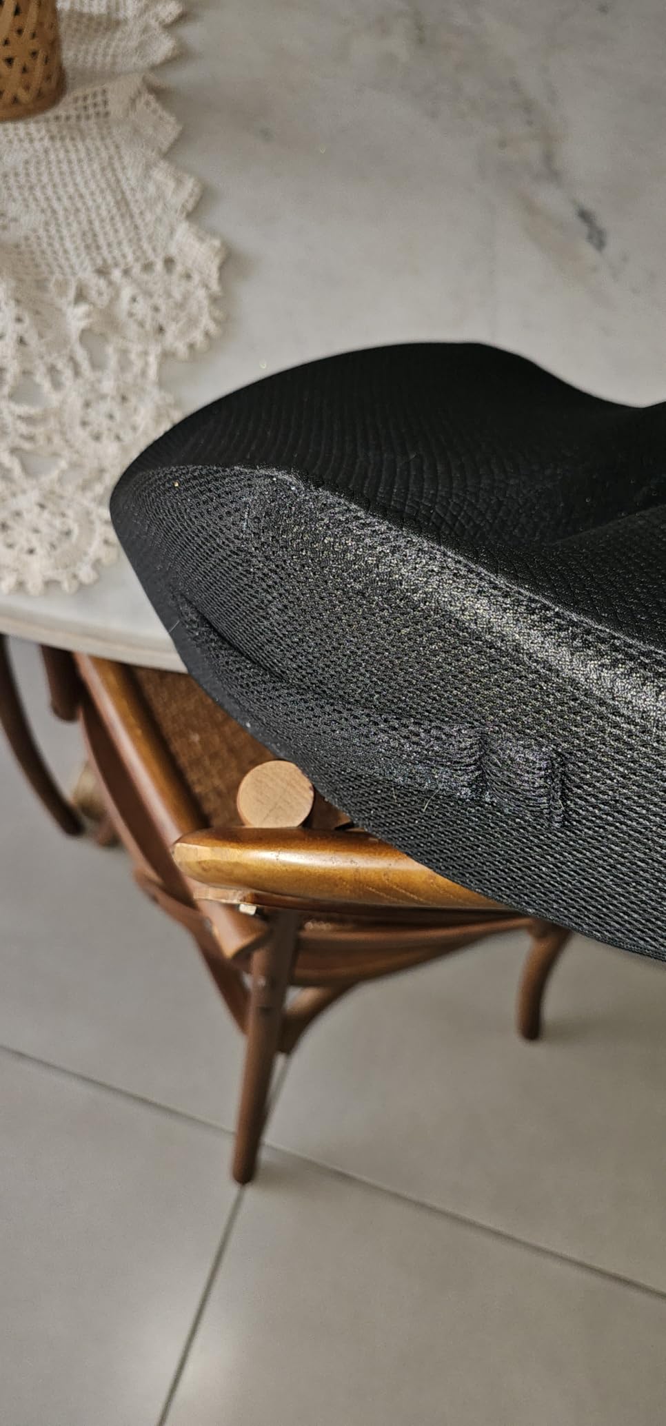 Ergonomic Seat Cushion - Hollow Memory Foam Tailbone Cushion | for Office Chair, Car Seat and Wheelchair - Wedge Chair Pad for Tailbone Pain Relief Hip & Lower Back Comfort, Black customer photo 1