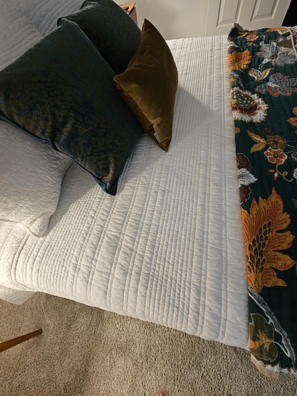 EVERGRACEHOME 100% Cotton Modern Lines Quilt Set Queen Size, Birch | Pre-Washed Soft Cotton, Striped Coverlet Bedspread, 3 Piece Lightweight Bedding Set for All Season, with 2 Pillow Shams customer photo 2