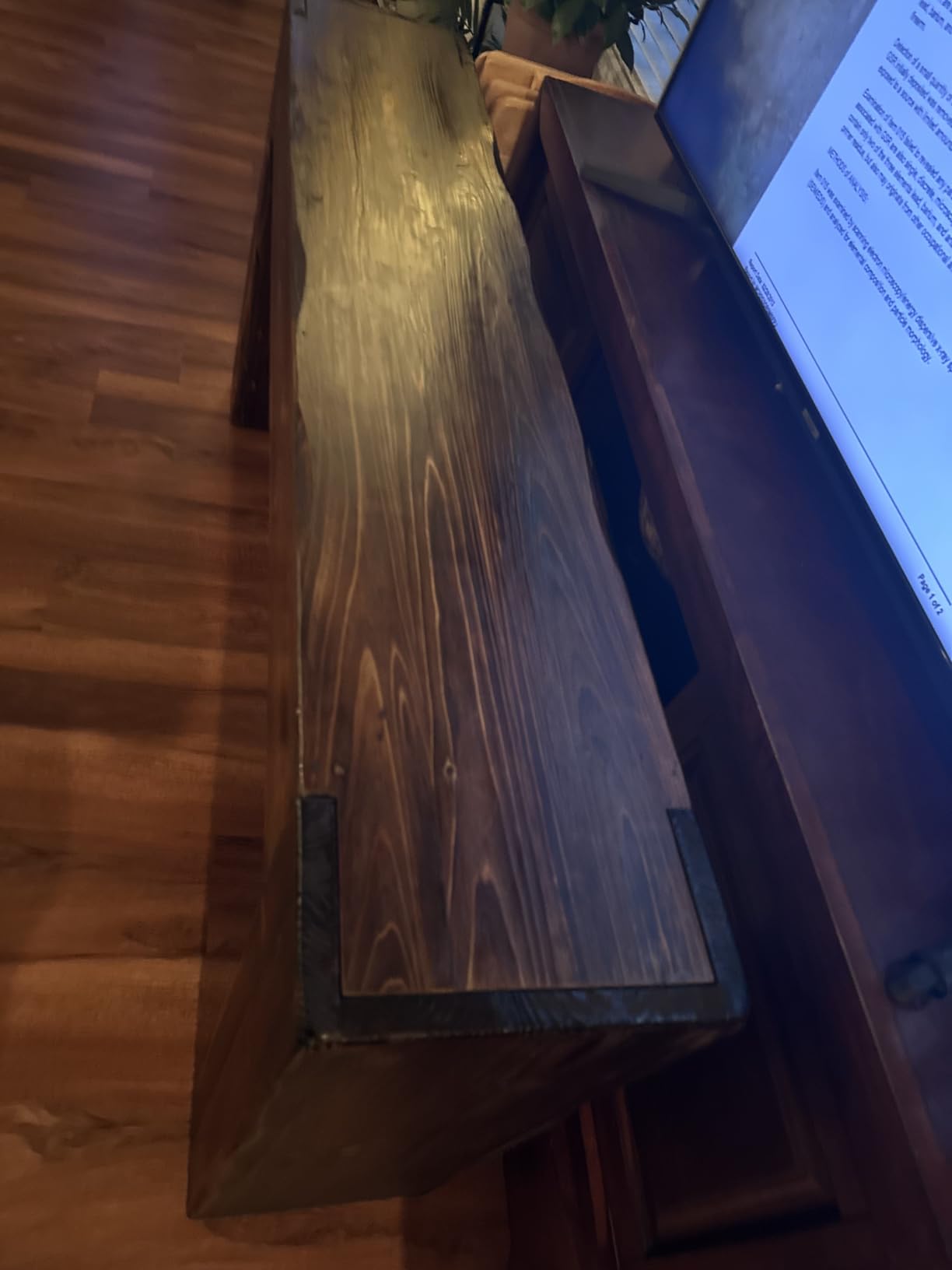 Solid Wood Console Table, 63-Inch Farmhouse Sofa Table Behind Couch for Entryway, Living Room, Foyer, Easy Assembly (Rustic Brown) customer photo 2