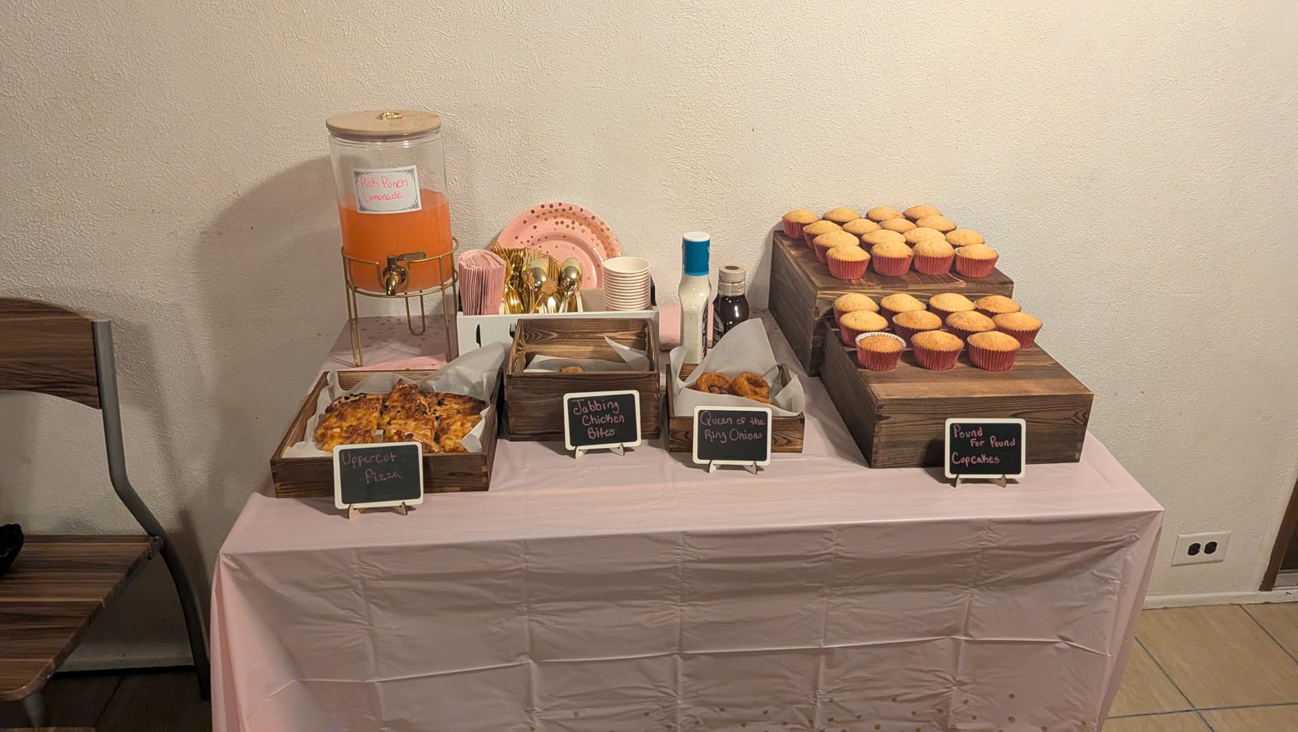 6 Pack Buffet Risers and Stands, Dessert Table Display Set with Mini Signs, Natural wood, Nesting design, Versatile display sizes, Great for Buffets, Parties, Weddings, Coffee shops, Bakeries customer photo 2