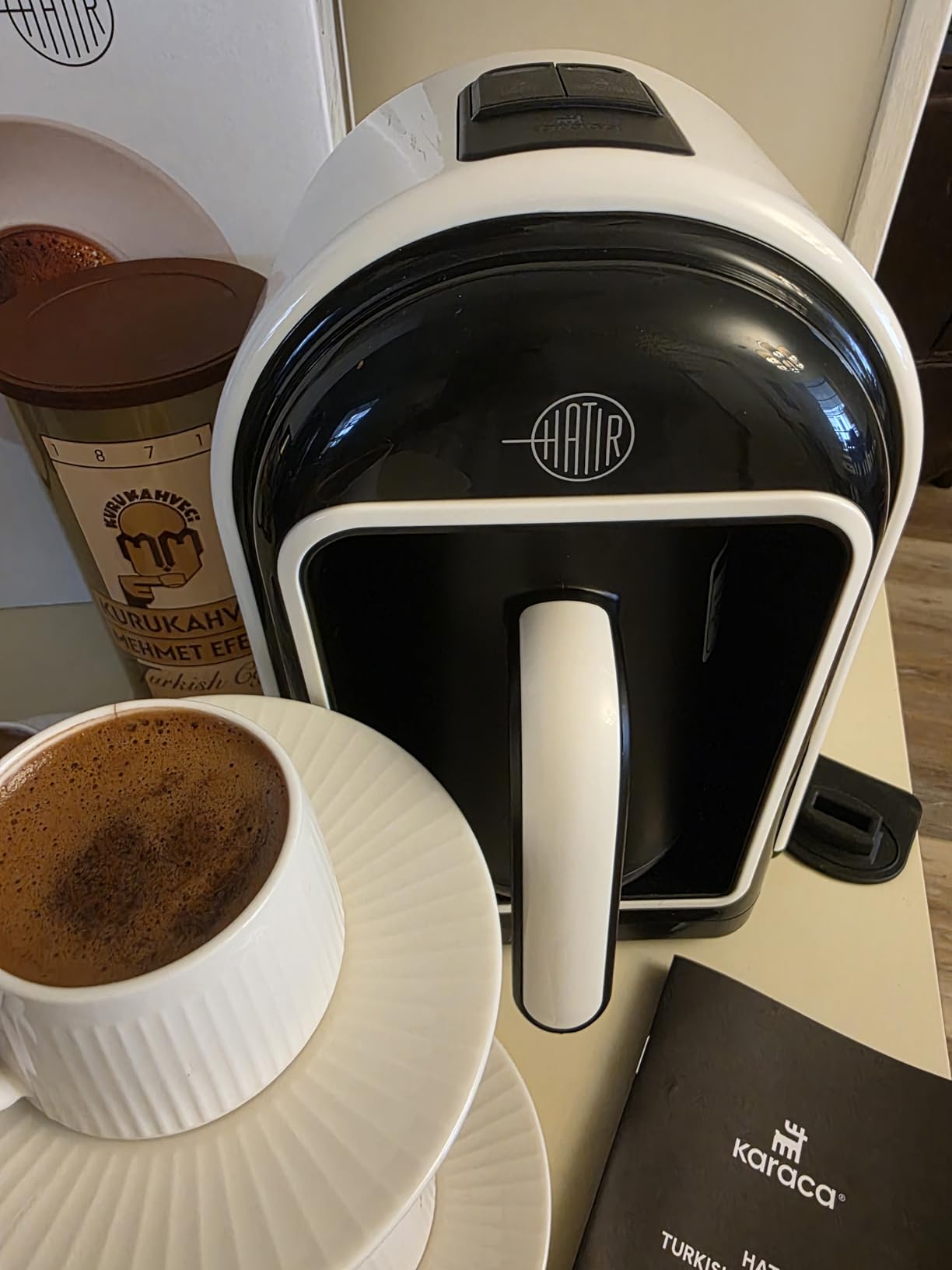 KARACA Hatir Turkish Coffee Maker, 5 Cups Electric Turkish Coffee Machine with Ember Mode, Automatic Temperature Control, Overflow Protection, Audible & Visual Alerts, Shiny Black customer photo 1
