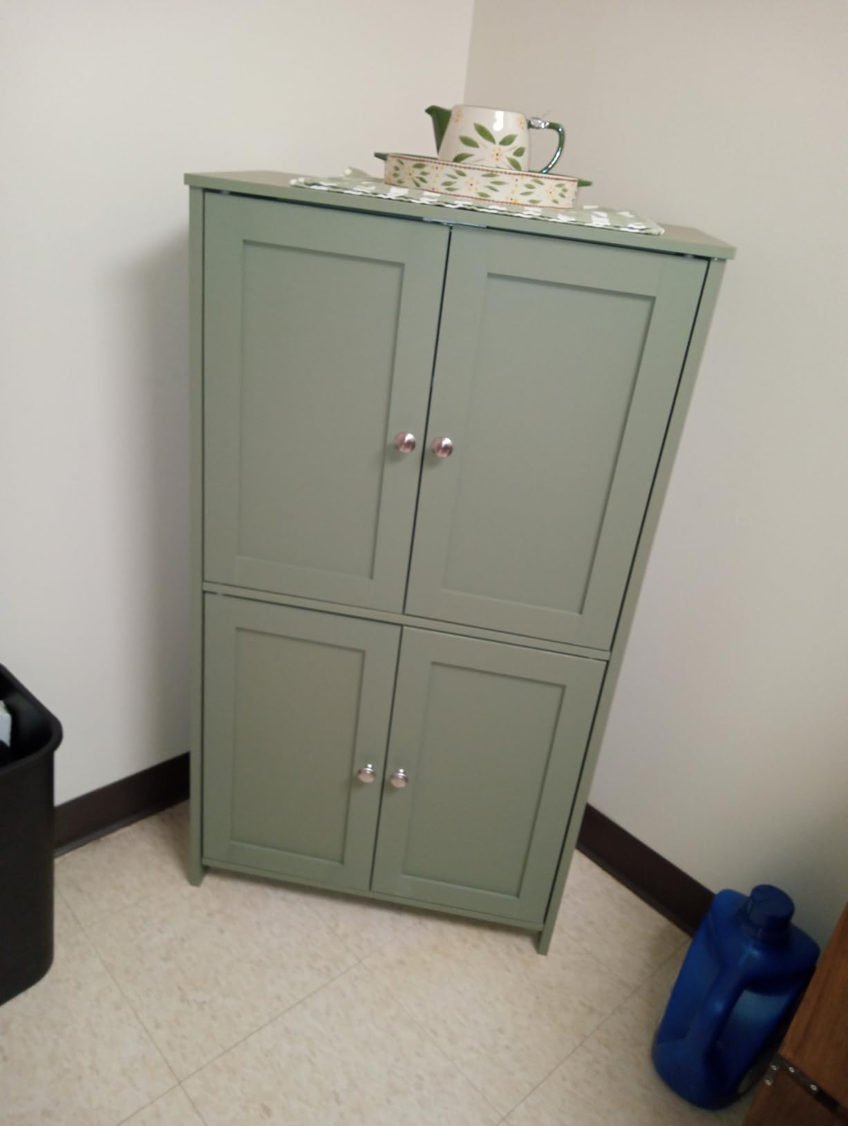 Shintenchi Bathroom Storage Cabinet with Doors and Shelves, Floor Cabinets for Washroom Furniture, Laundry Room, Organization with Adjustable Shelf, White customer photo 1