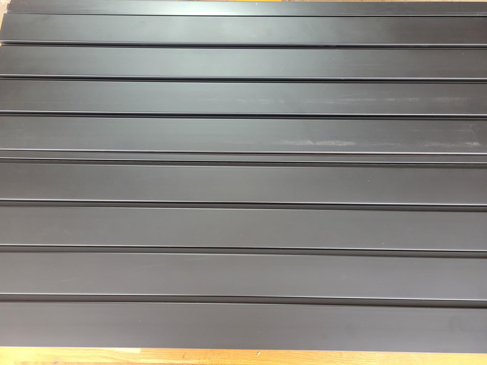 Yuzzy Slat Wall Paneling 4 x 8ft, Garage Slatwall Panel Wall Storage Systems, Heavy Duty PVC Garage Wall Organization (Black) customer photo 2