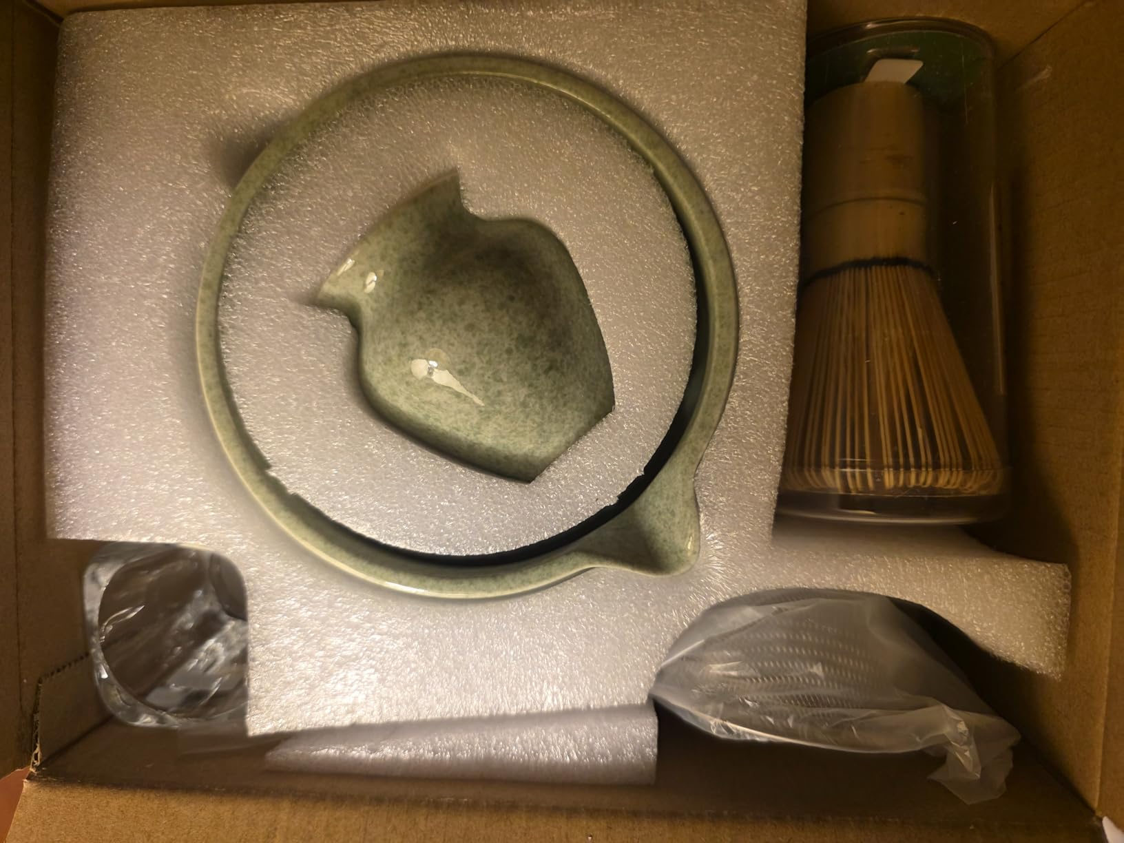 YIBO Matcha Whisk Set With Bowl, Ceramic Matcha Making Kit Includes Bamboo Whisk (Chasen), Holder Stand, Powder Starter Sifter, Scoop, Measuring Spoon & Cup Tea Tools For Ceremony (Mottled Green) customer photo 2