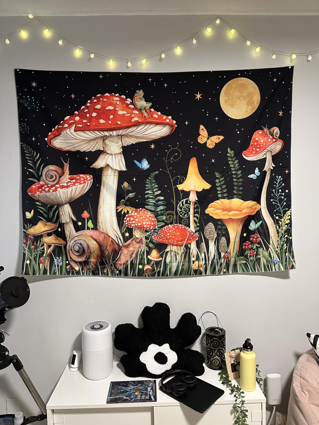 Zussun Vintage Sun Mountain Tapestry Hippie Boho Nature Forest Tree Wall Tapestry for Bedroom Aesthetic Sunset River Landscape Small Tapestries Wall Hanging for Dorm Living Room Decor 48 x 36 Inch customer photo 1