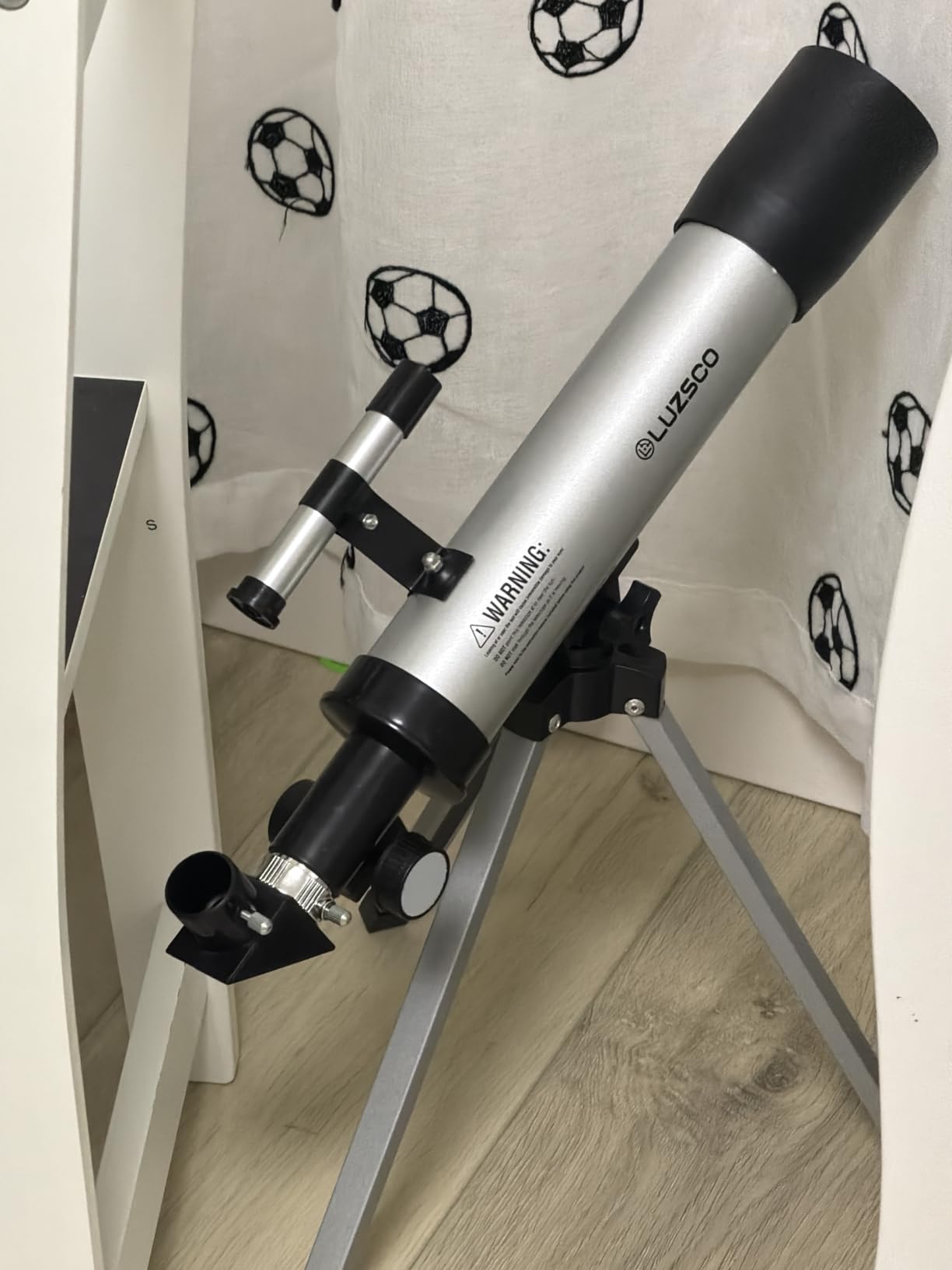 Telescope for Kids, 50mm 100x Silver Beginner Telescope with Tripod | 2 Eyepieces, Finder Scope, Moon Observation Guide, STEM Astronomy Fun, Educational Gift for Boys & Girls Ages 6-12 customer photo 1