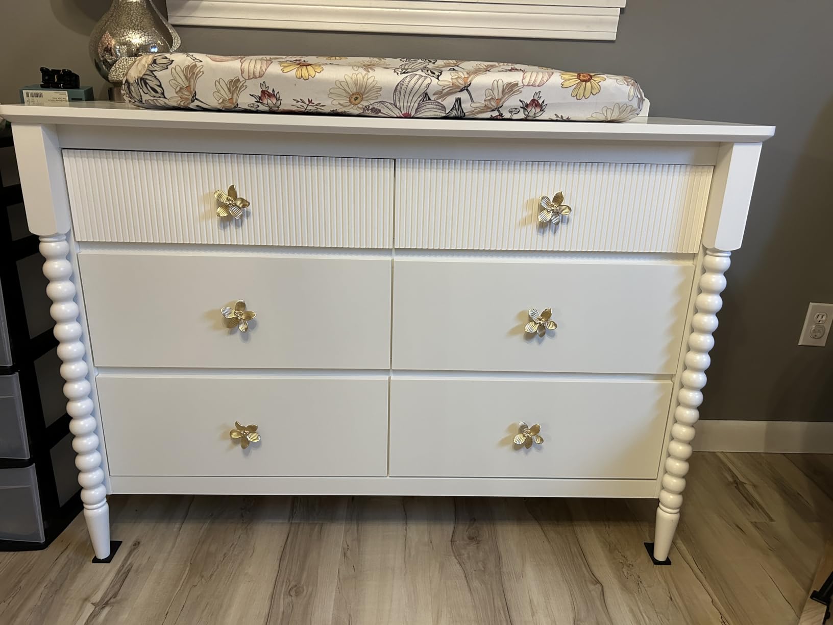 JOINICE White Nursery Dresser for Kids Bedroom, 6 Drawers | Jenny Lind Spindle Legs Dresser, Baby Clothes Organizer for Toddlers, Children's Room, Anti-tip Kit for Safety customer photo 2