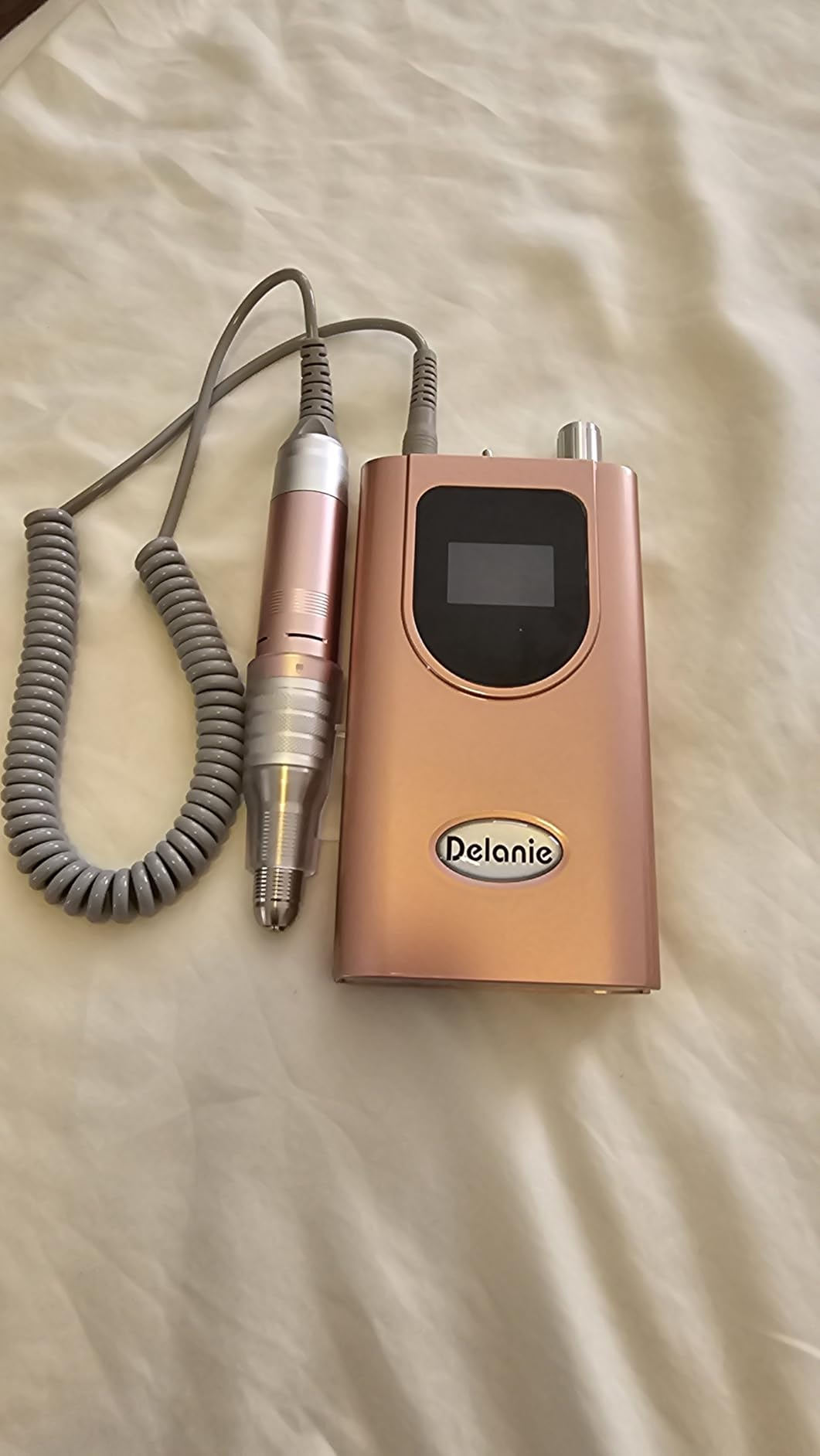 Delanie Professional Nail Drill High Torque 35000 RPM Rechargeable Portable Electric Nail File Filer for Acrylic Gel with Cuticle Bits, Salon Manicure Tool, Matisse White customer photo 1