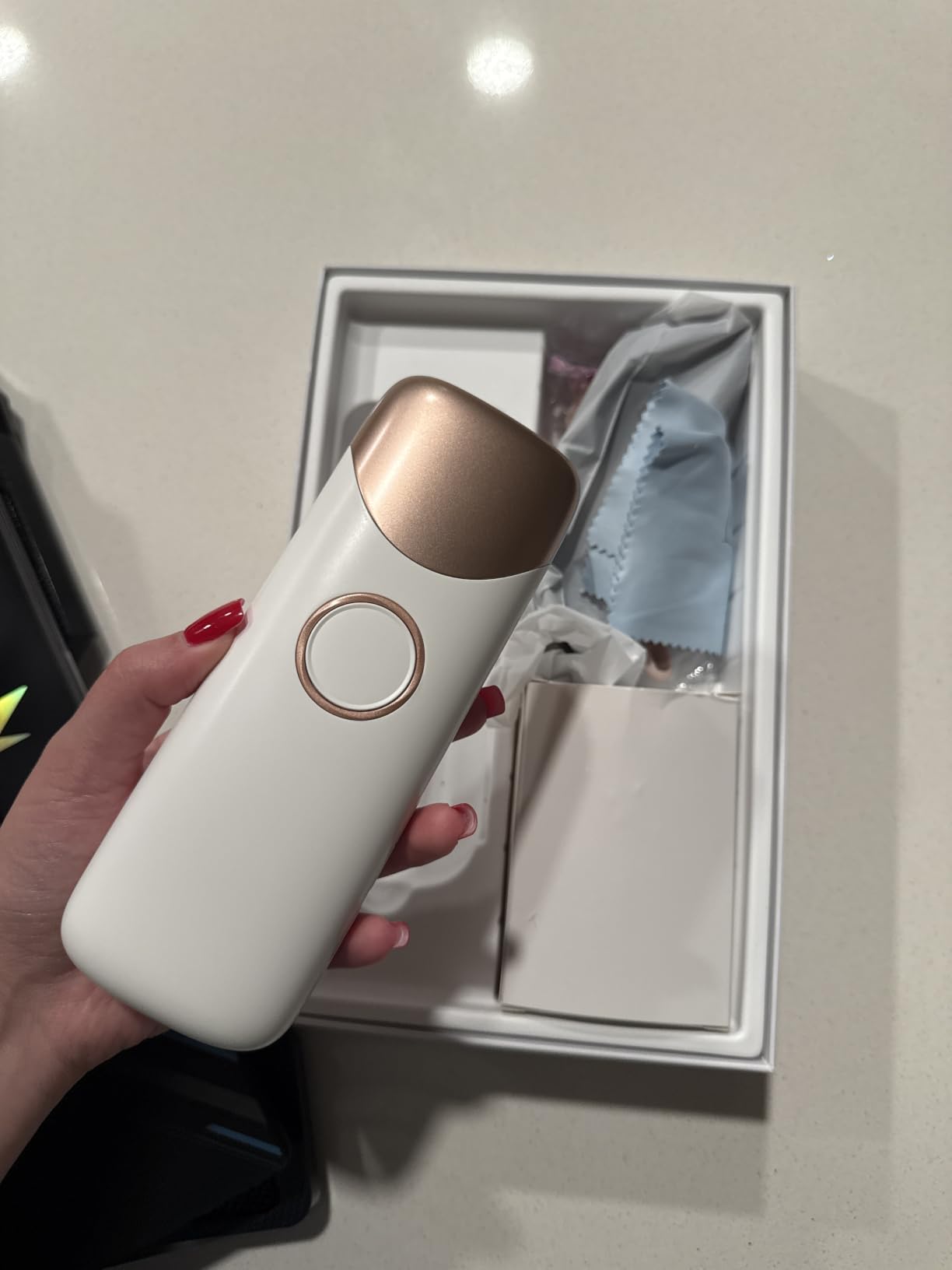 Ubroo Laser Hair Removal for Women, 97.6% Hair Reduction in 2 Session, 5°C Ice Cooling IPL Hair Removal Device, Hair Remover at Home for Legs Bikini Armpits Facial (Gold) customer photo 2