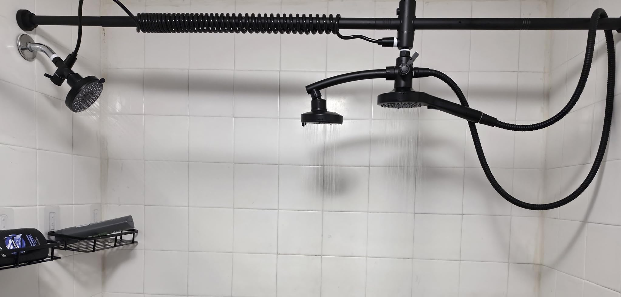 Dual Shower Head with Original Adjustable Slider, Double Showerhead, Black | High Pressure, Two People, 2 Showerhead System for Couples, Renter-Friendly, SPA-Like, Bathroom Gift for Women Men customer photo 1