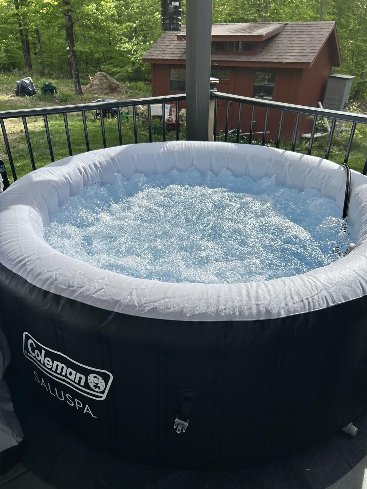 Coleman SaluSpa Miami Energy-Efficient AirJet 2-4 Person Inflatable Hot Tub | EnergySense Insulation, Freeze Shield Technology, 120 Soothing Jets, 71