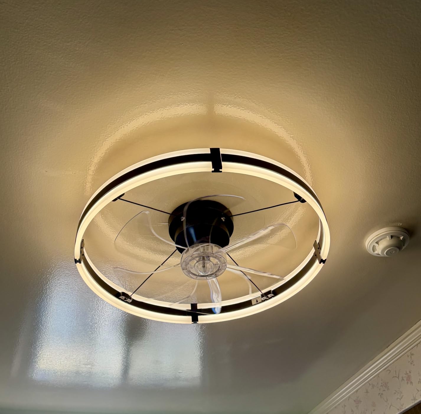 addlon 24'' Ceiling Fans with Lights and Remote, Low Profile Flush Mount Ceiling Fan with Light, 3000-6000K Dimmable LED Fandelier, Modern Small Black Ceiling Fan for Bedroom, Kitchen, Living Room customer photo 1