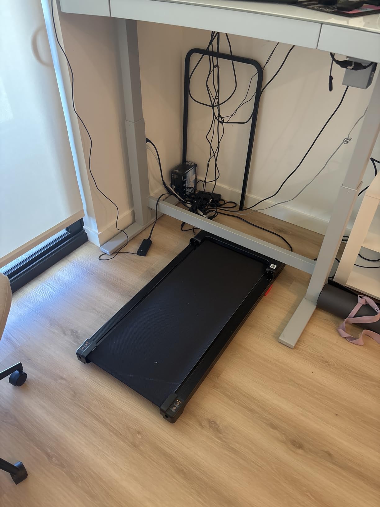 Walking Pad Treadmill for Home - Folding Treadmills with Handle Bar Portable Compact Fold up Indoor Foldable Handles Electric Walk Pads Small Spaces Mini Running Quiet Under Bed Office customer photo 1
