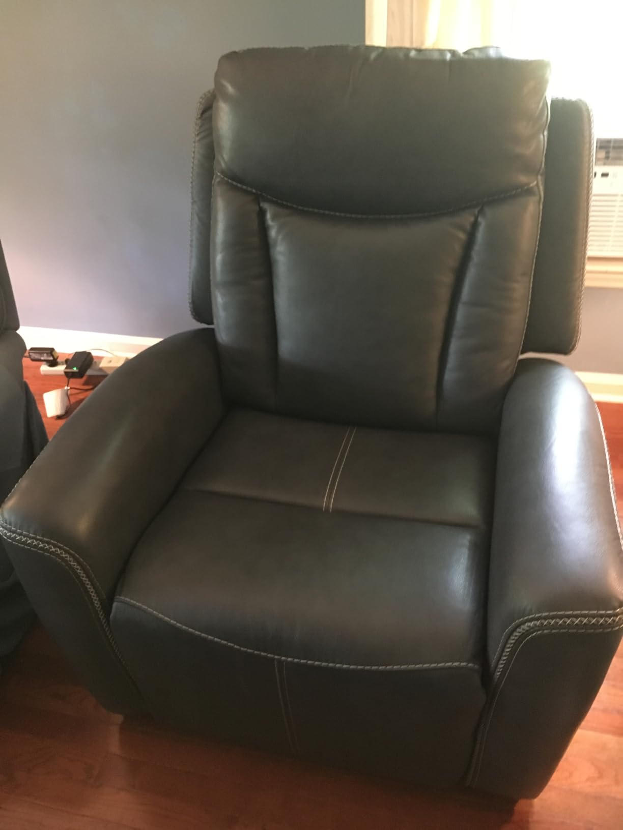 CHITA Genuine Leather Super Zero Gravity Power Recliner Chair, Navy Blue | Adjustable Power Headrest, USB & Type-C Ports for Living Room & Home Theater customer photo 2