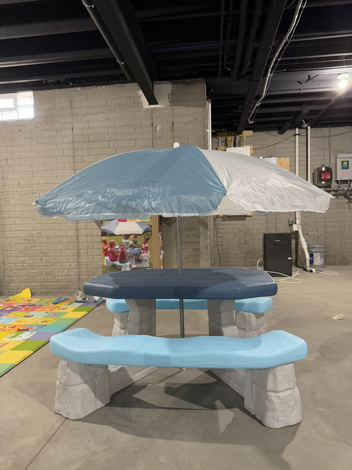 Step2 Sun and Fun Picnic Table with Umbrella for Kids, Outdoor Table and Bench Set, Seats 4, Ages 3+ Years customer photo 1