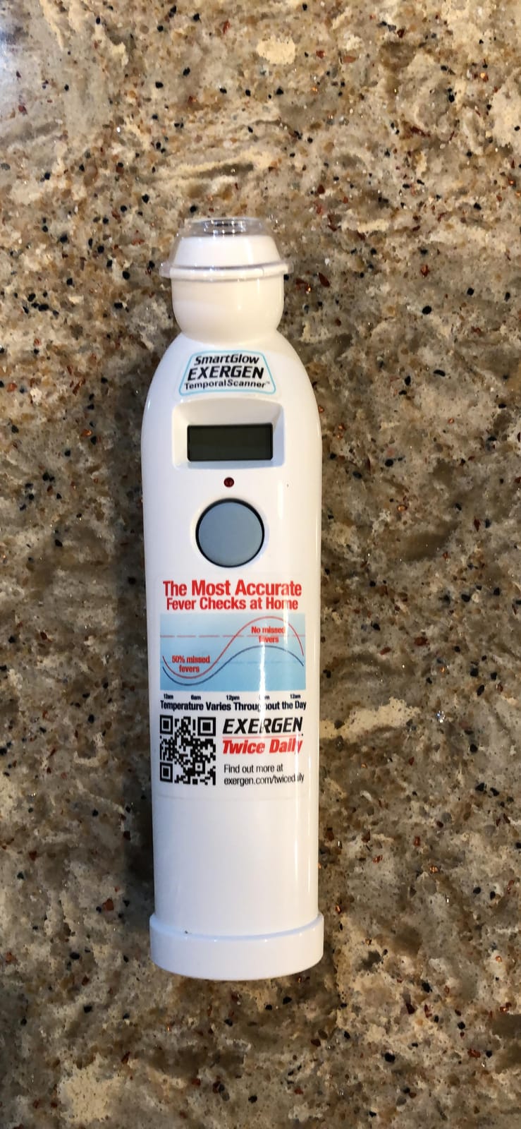 Exergen TAT-2000C+ Temporal Artery Thermometer, White, 9V Included | Thermometer For Adults, Kids, & Newborns | Soft Glow LCD, Silent Mode, 8 Memory Readings customer photo 1