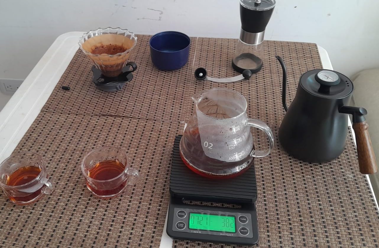 Pour Over Coffee Maker Set, Portable coffee Set - Manual Coffee Grinder, Coffee Dripper Set, Gooseneck Kettle, two cups, suitable for Camping, RV, Home, and Office customer photo 1