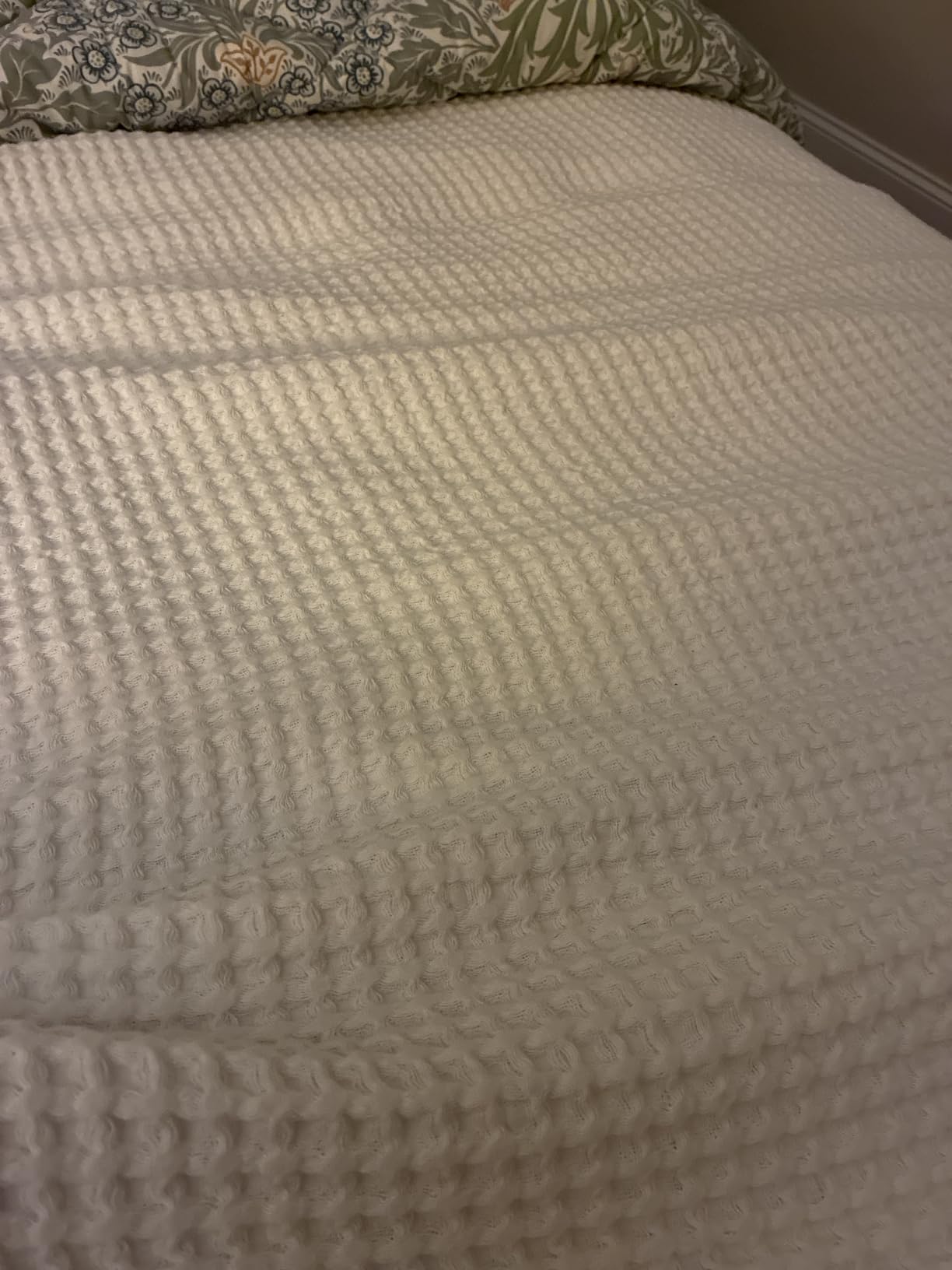 Bedsure Lightweight 100% Cotton Waffle Blanket, Throw XL, Linen | Summer, Breathable, Soft, Comfort, Light, Thin, Textured, Bed, Couch, Sofa, Chair, 50x70, Sheet Blanket, Cozy Gifts customer photo 1