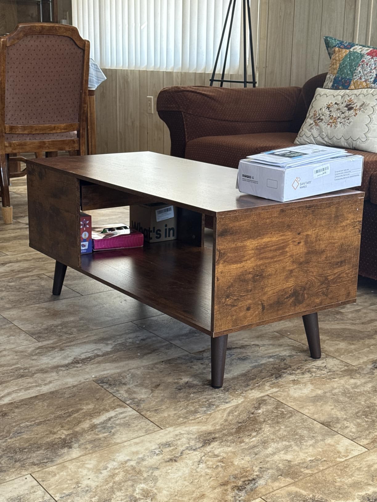 WLIVE Lift Top Coffee Table with 2 Drawers, Large Storage, Espresso customer photo 1