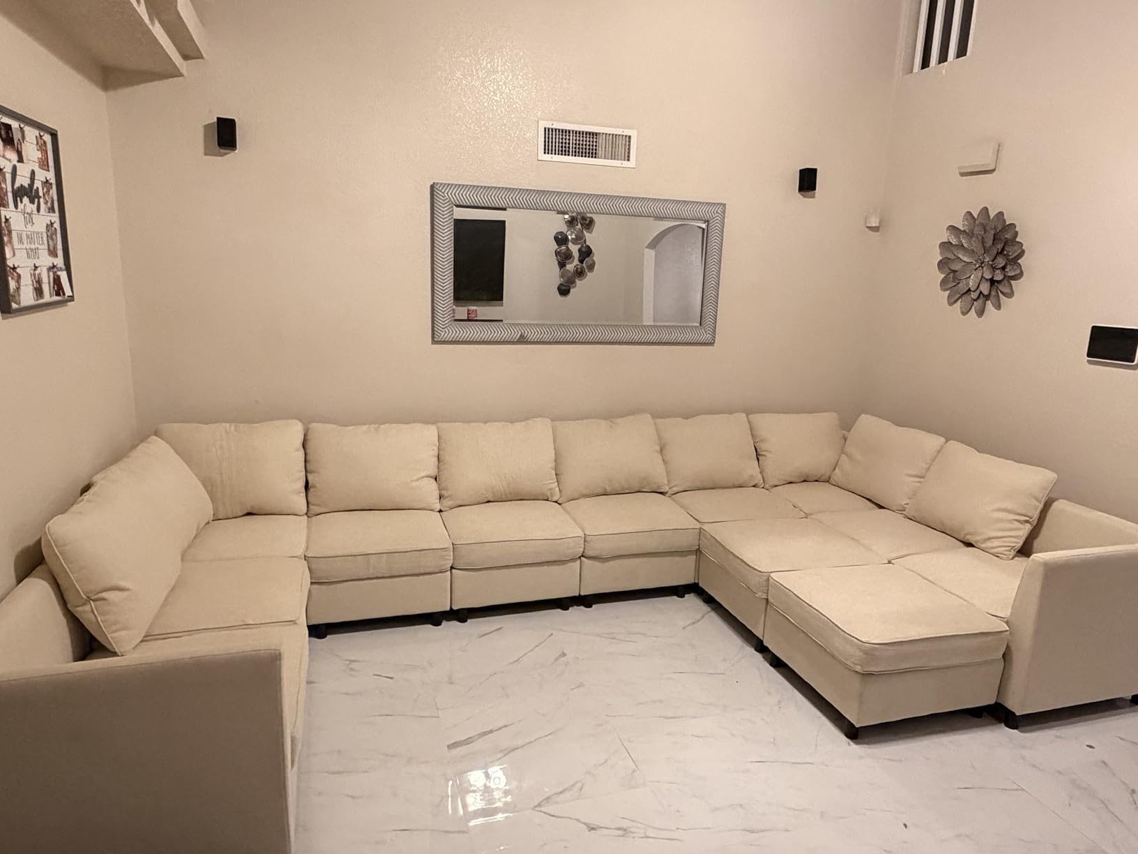 HONBAY Modular Sectional Sleeper Sofa Green Couch L Shaped Sectional Sofa with Storage, Convertible Couches for Living Room - Green customer photo 1