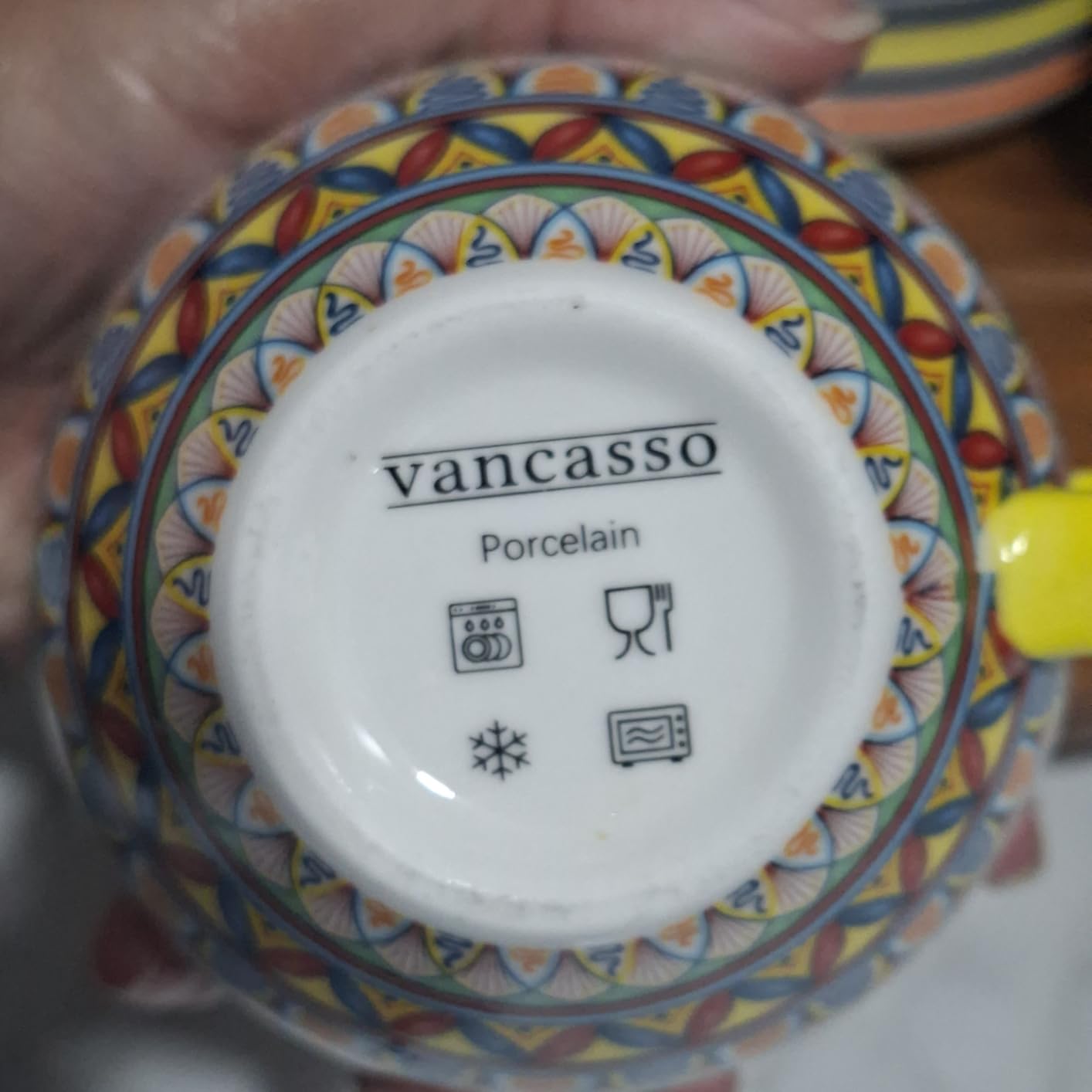 vancasso 8 Oz Cappuccino Cups, Porcelain Tea Cups and Saucers Set of 6 | Bohemian Cappuccino Mugs, Perfect for Latte, Tea and Espresso, Microwave and Dishwasher Safe, Lead-Free and Non-Toxic customer photo 2