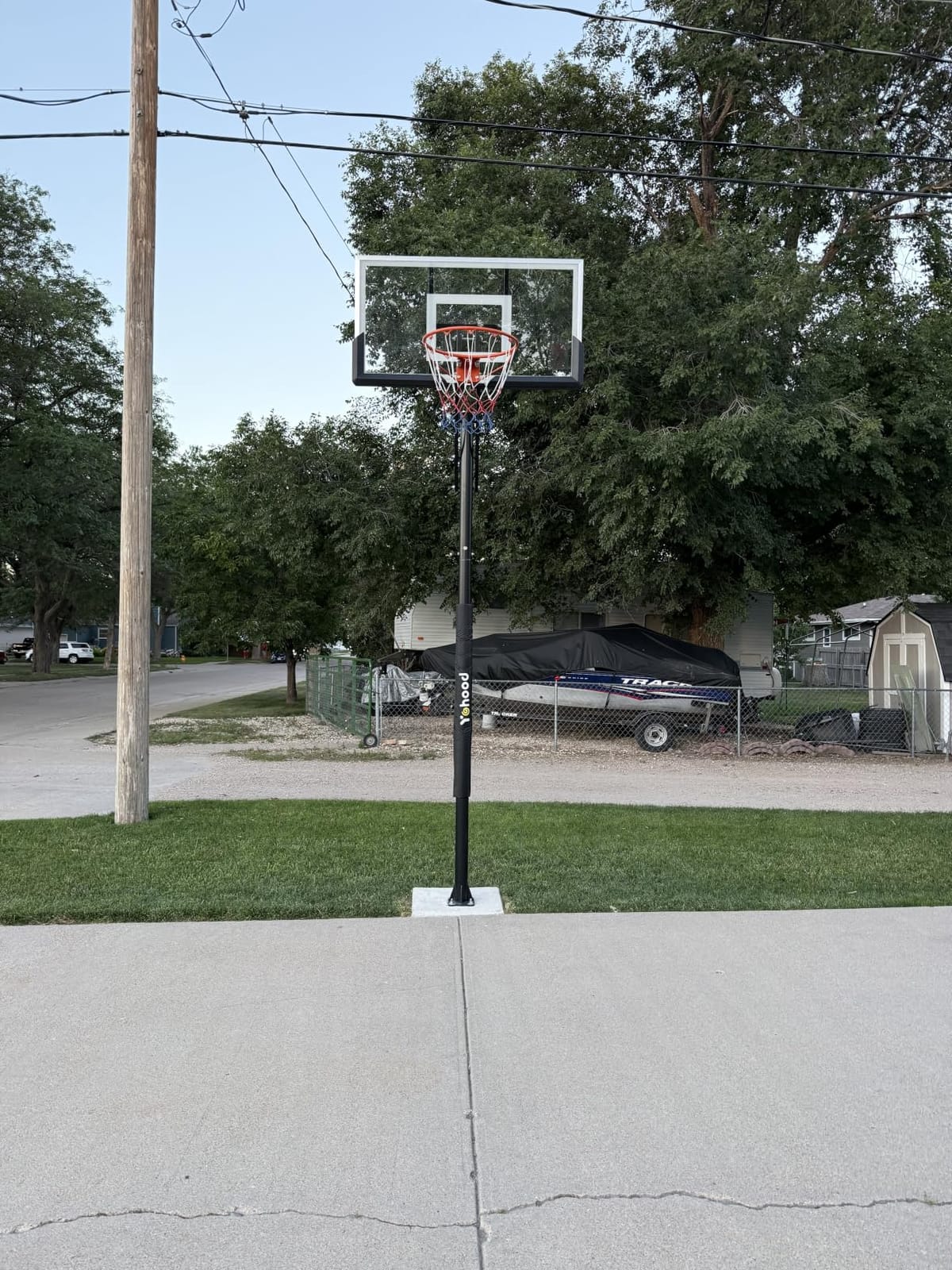Yohood In Ground Basketball Hoop Outdoor 10FT Adjustable Height with Crank, 50 Inch Shatterproof PC Backboard and Solid Steel Rim customer photo 2