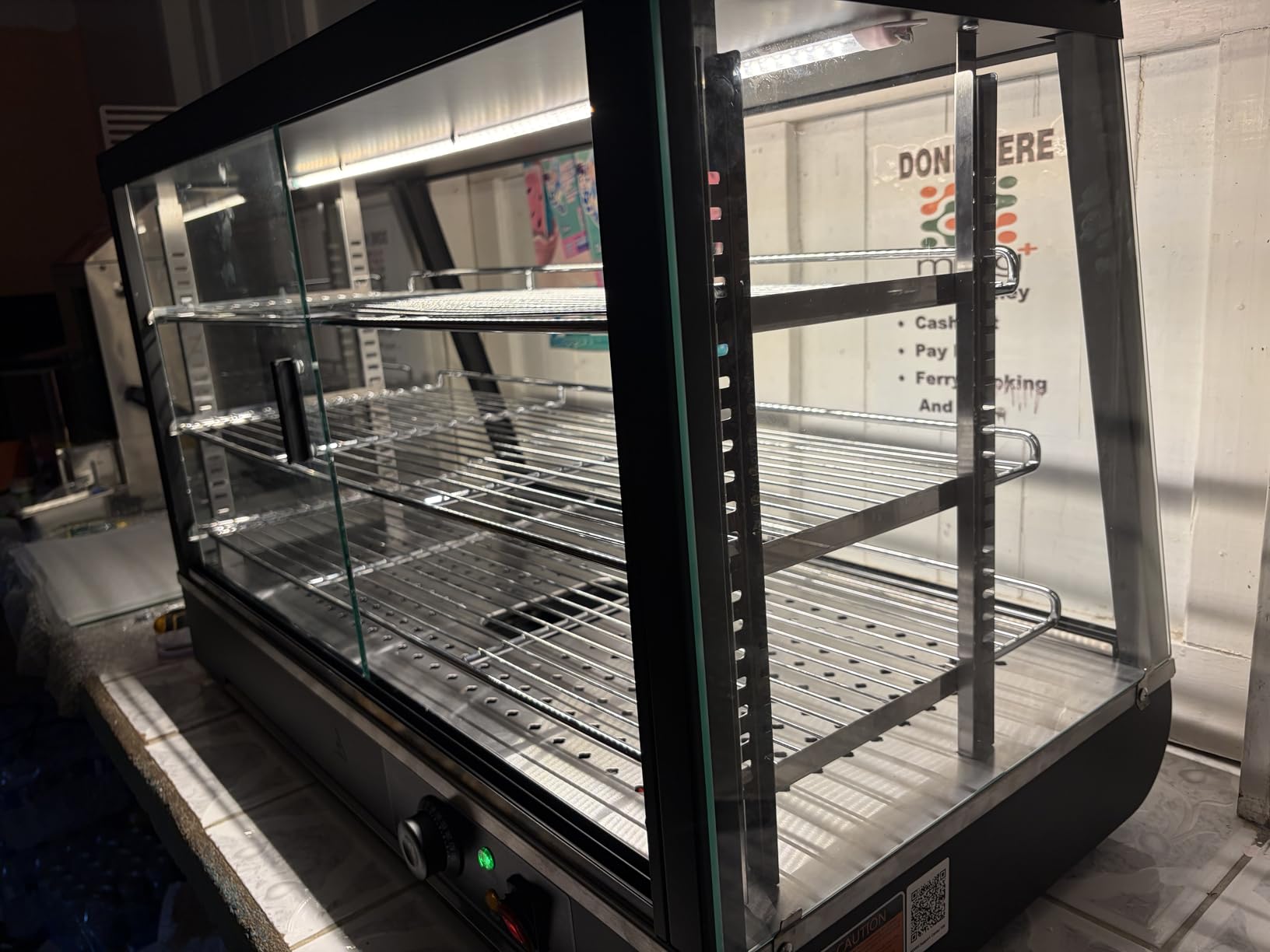 VEVOR 3-Tier Commercial Food Warmer Display, 1400W Food Display Warmer with LED Light, Top Storage and Adjustable Shelves, 86℉~185℉ Steam Heating, 105L for Hamburger, Pizza, Bread, Fried Chicken customer photo 1