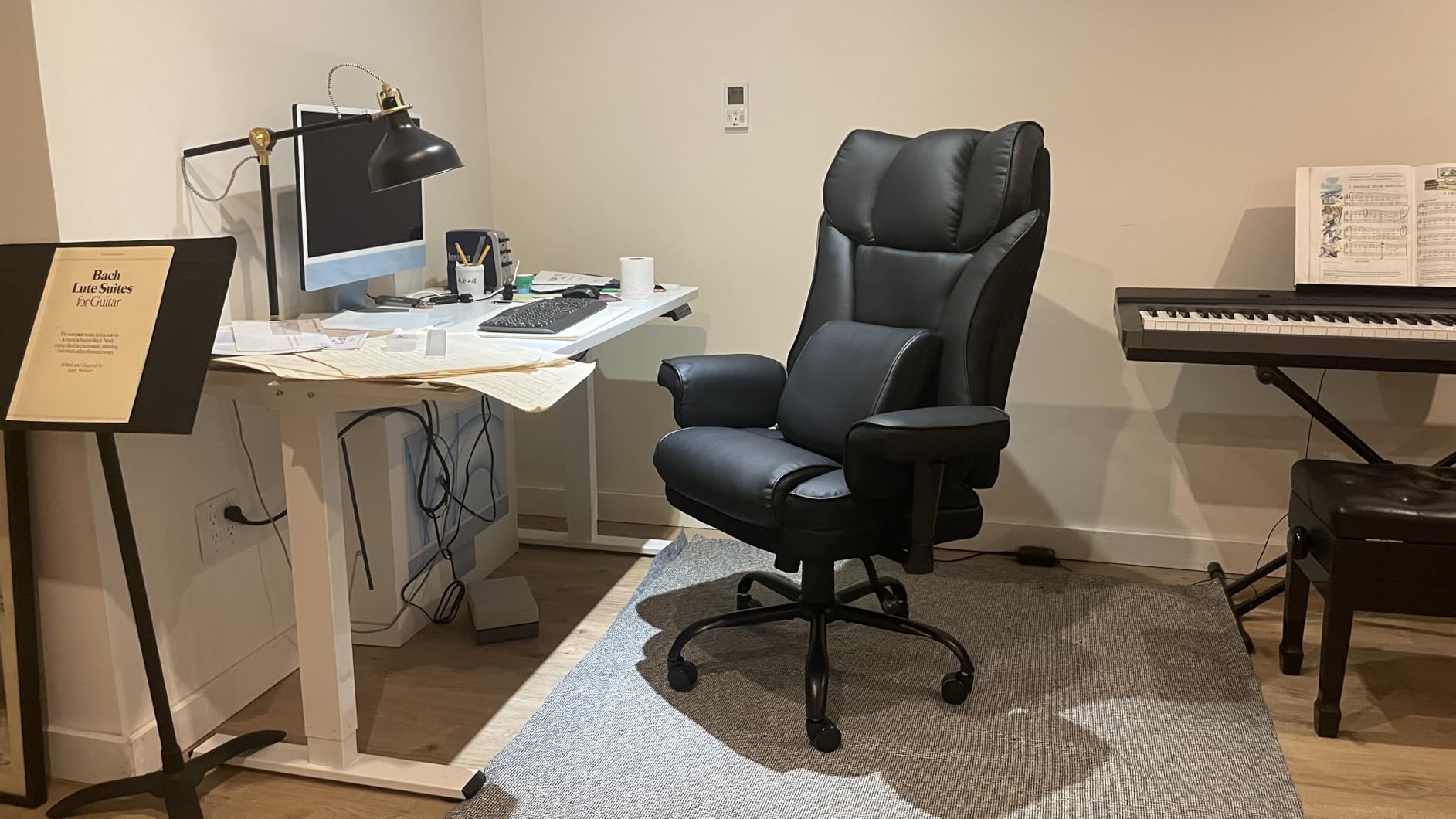 650lbs Large Big and Tall Office Chair for Heavy People with Adjustment Lumbar Support, Comfy Padded Heavy Duty Leather Executive Office Chair with Quiet Rubber for Adults 8 Hours Daliy Work customer photo 2