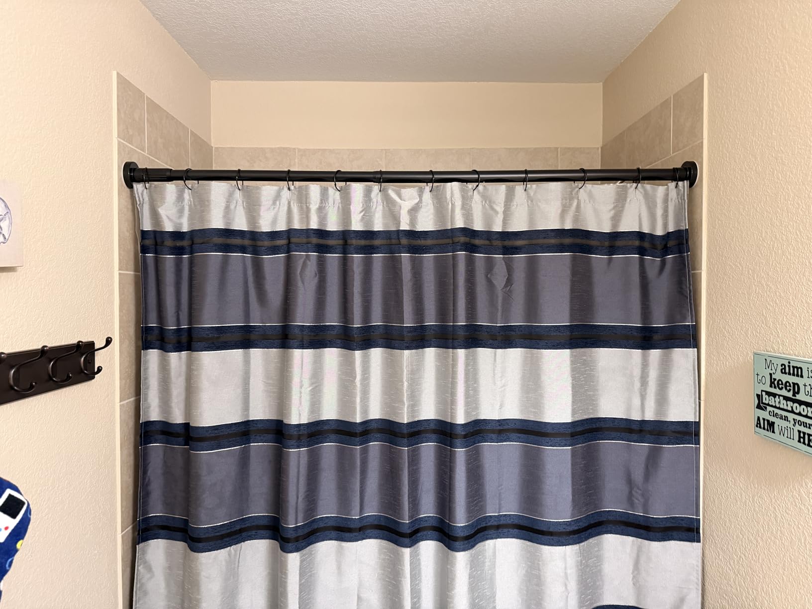 AIZESI 41-144 Inch Heavy Duty Tension Curtain Rod - No Drilling, Adjustable | Holds 26 LBS, Rustproof Steel, One-Pull Tool-Free Install, for Outdoor Patio, Living Room, Window, Bathroom, Closet customer photo 1