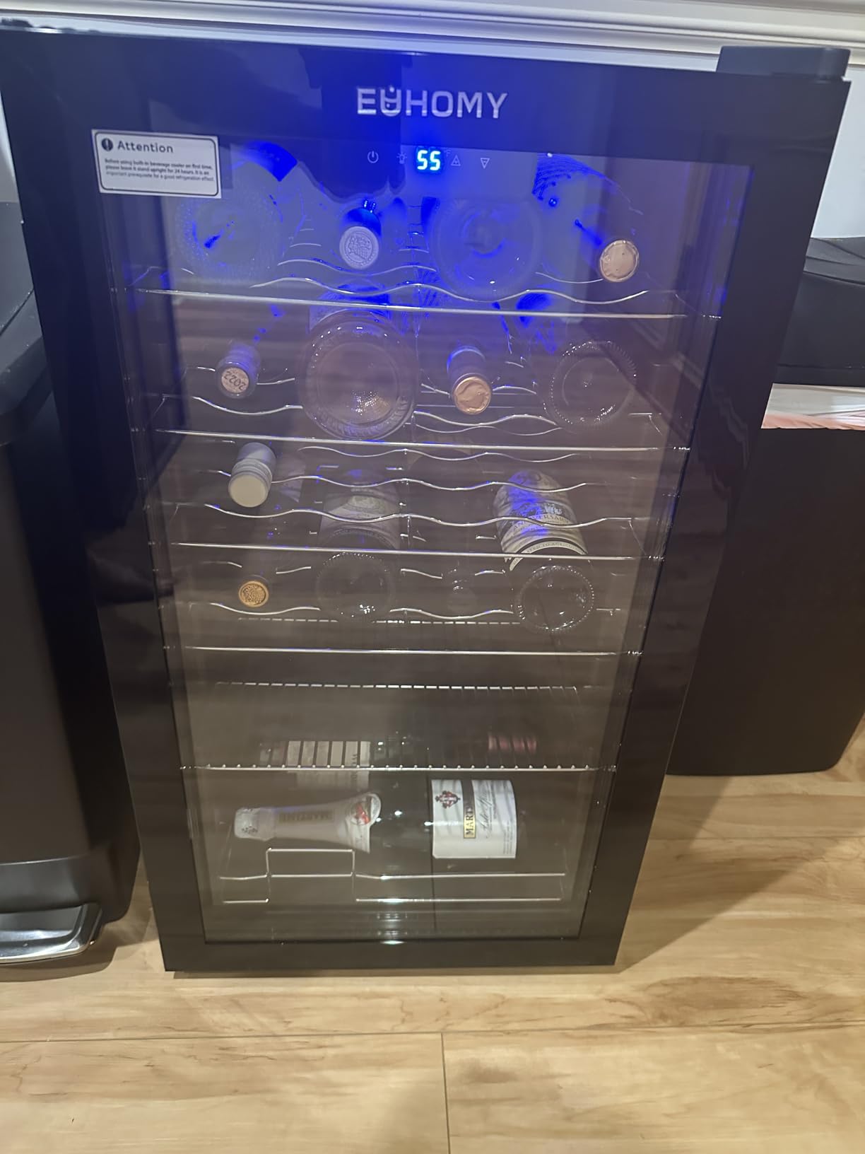 EUHOMY 25 bottle Wine Cooler Refrigerator, Wine Fridge Glass Door, Black customer photo 2