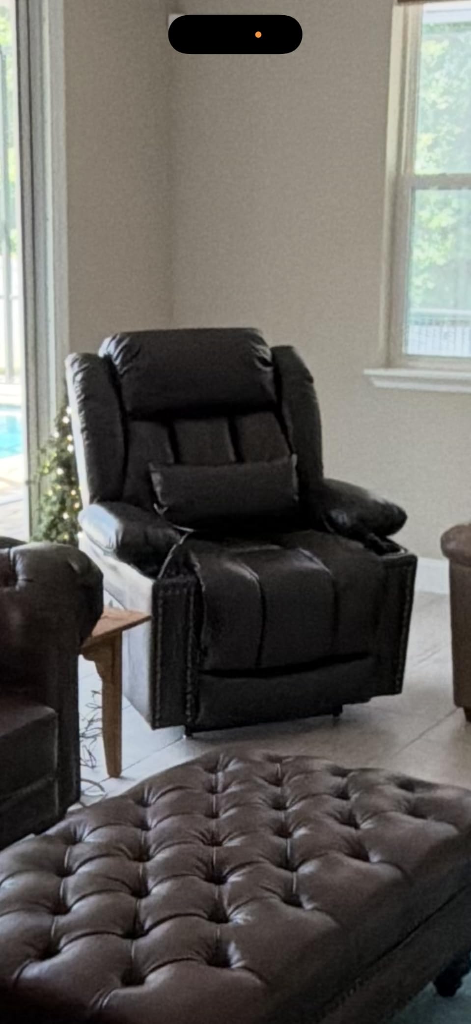 PARKOL Dual Motor Power Lift Recliner Chair for Elderly, 180-Degree Infinite Position Lay Flat Leather Recliner Chairs, with Massage and Heating, USB & Type-C Port and Remote Brown customer photo 1