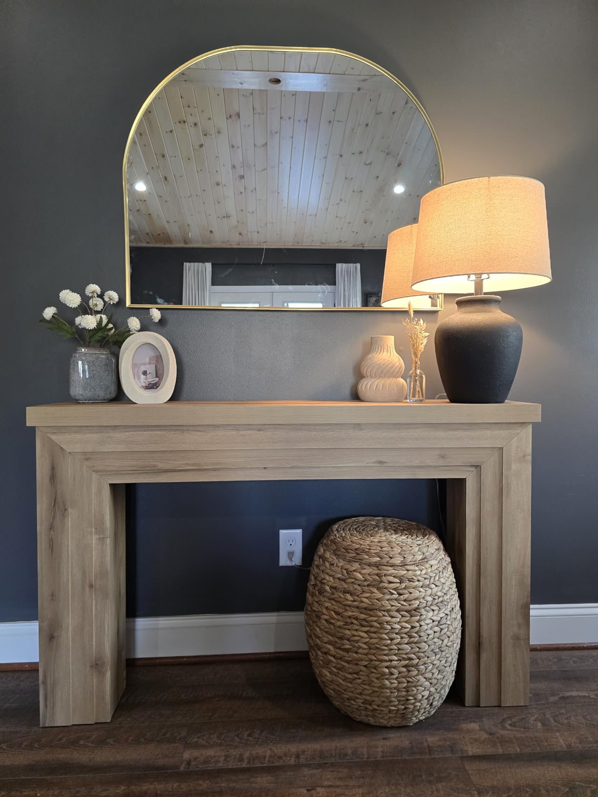 Huuger 54 Inch Entryway Table, Rectangular Console Table for Living Room | Farmhouse Sofa Table Behind the Couch, Long for Entrance, Hallway, Foyer, Rustic Brown customer photo 2