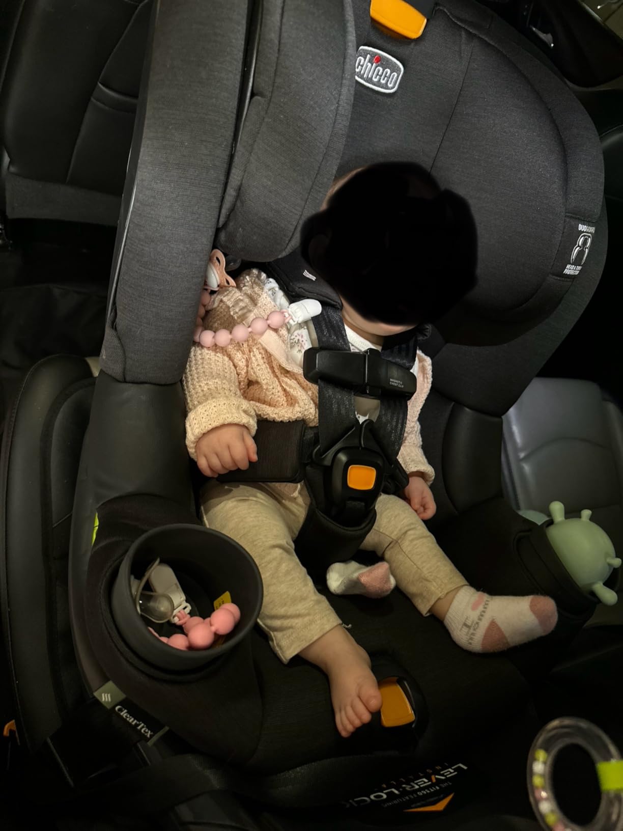 Chicco Fit360 Rotating Convertible Car Seat, 360 One-Hand Rotation | ClearTex flame retardant-free, GREENGUARD Gold, Titanium/Grey, rear and forward-facing toddler convertible car seat customer photo 1