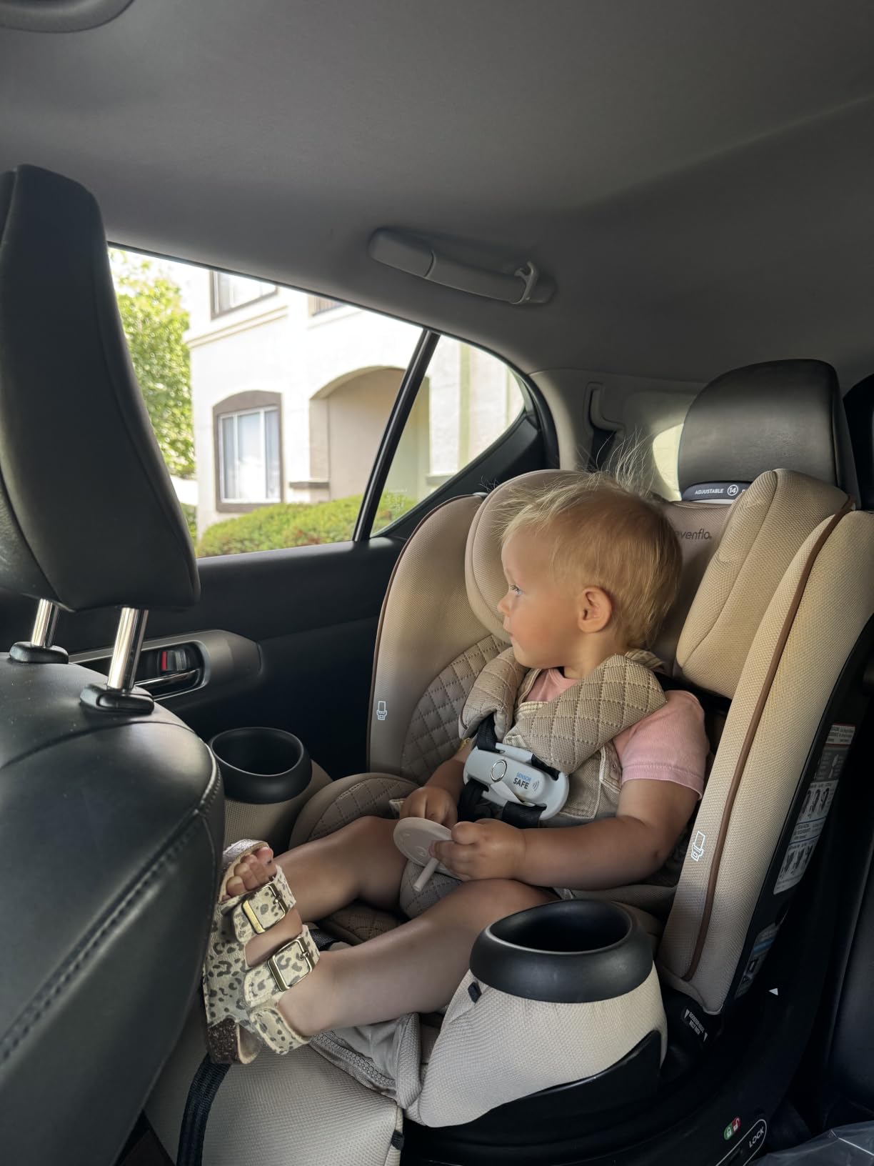 Evenflo Revolve360 Extend All-in-One Rotating Car Seat | with Green & Gentle Fabric, SensorSafe, Rear-Facing, Forward-Facing, Highback Booster Mode, Infant to 12 Years (Travertine) customer photo 1