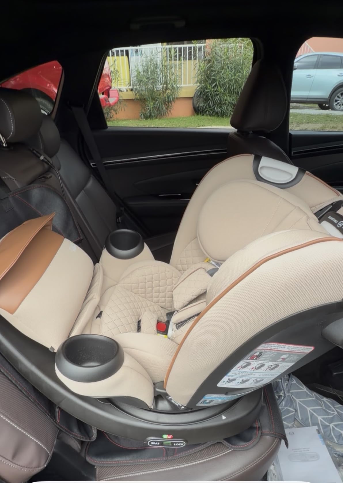 Evenflo Revolve360 Extend All-in-One Rotating Car Seat | with Green & Gentle Fabric, SensorSafe, Rear-Facing, Forward-Facing, Highback Booster Mode, Infant to 12 Years (Travertine) customer photo 2