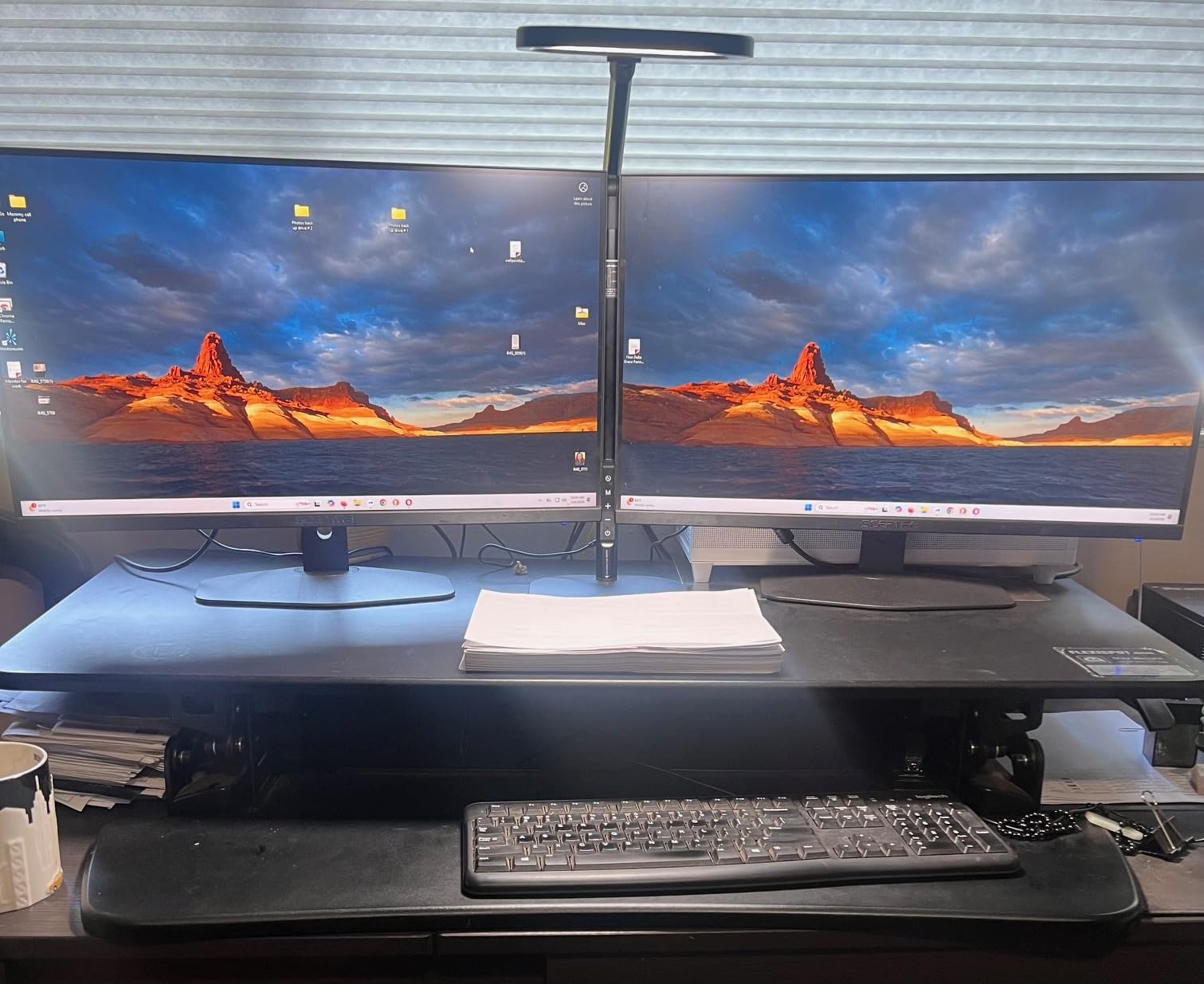Tall LED Desk Lamps with Base, Edge-Lit Eye-Care, 50 Light Modes | 40