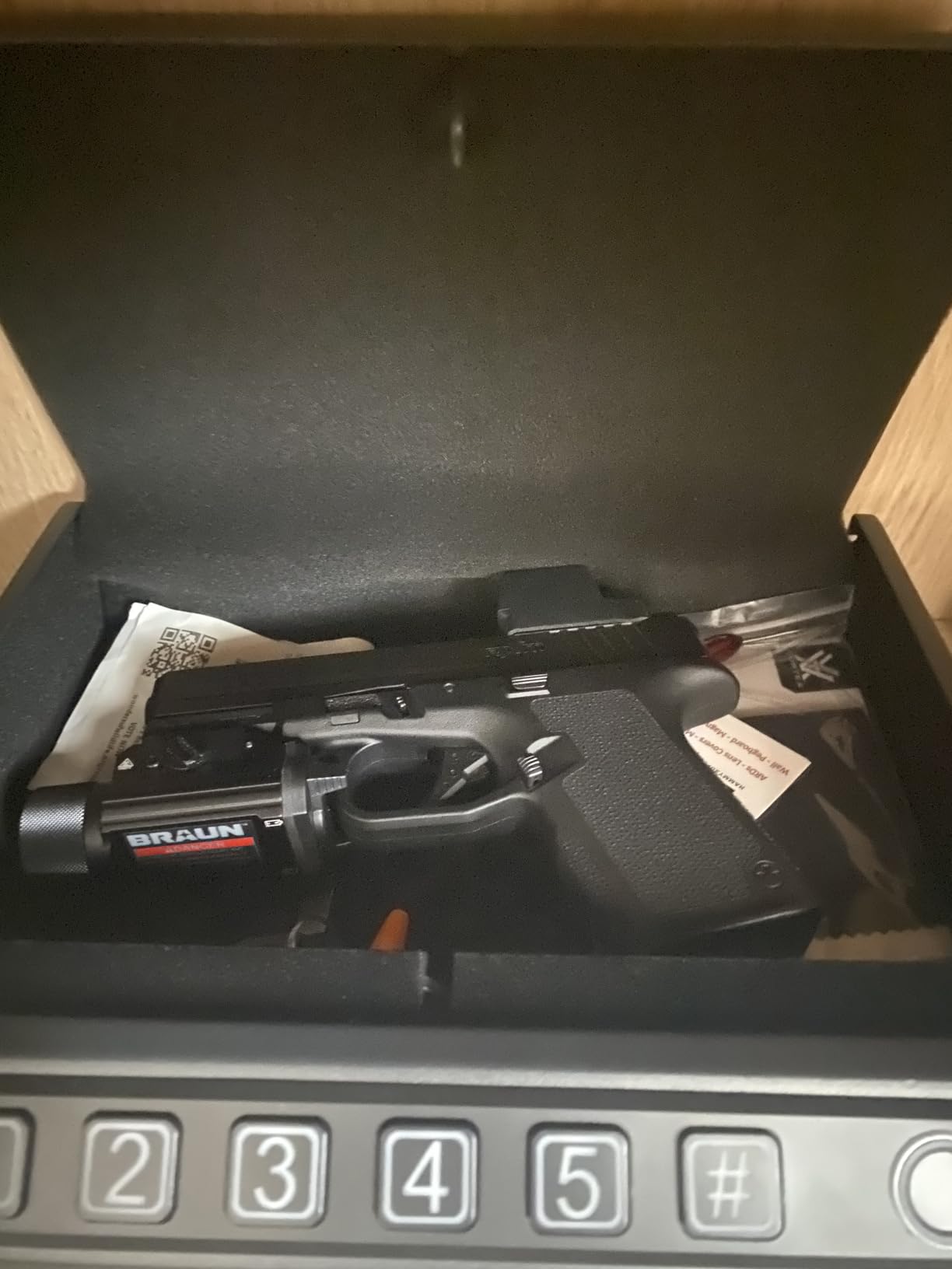 Biometric Gun Safe for Handguns, Pistol Safe Fits 2-3 Handguns | Fingerprint Car Gun Safe, Quick Access, LED Light, Stealth Mode, Carbon Steel, Security Cable, Portable Lock Box, Nightstand customer photo 1