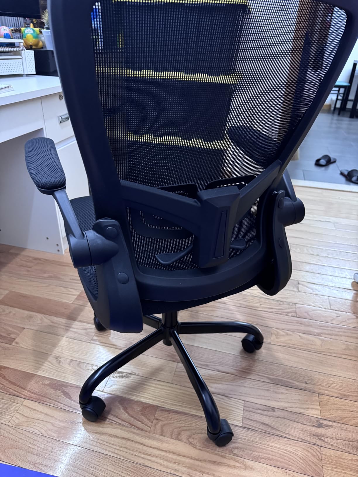 Leather Office Chair, Upgraded PU Computer Desk Chairs with Double-Layer Seat Cushion and Neckrest, 360°Swivel, Ergonomic Small Gaming Chair with Wheels and Adjustable Armrests for Short People, Grey customer photo 1
