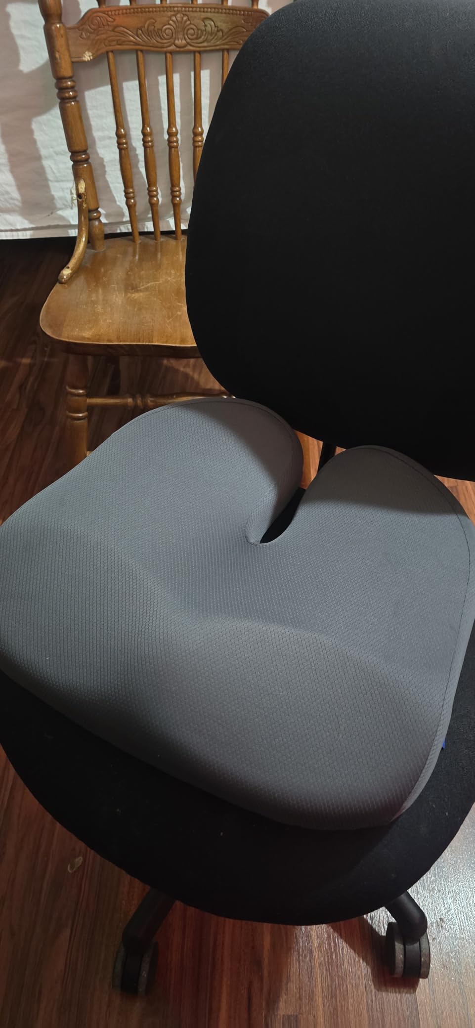 Ergonomic Seat Cushion with Thigh Slope for Long Sitting Comfort | Memory Foam Office Chair Cushion for Car, Home, U-Shaped Design Relieves Hip, Tailbone Pain, Sciatica Pain Relief, Non-Slip customer photo 1