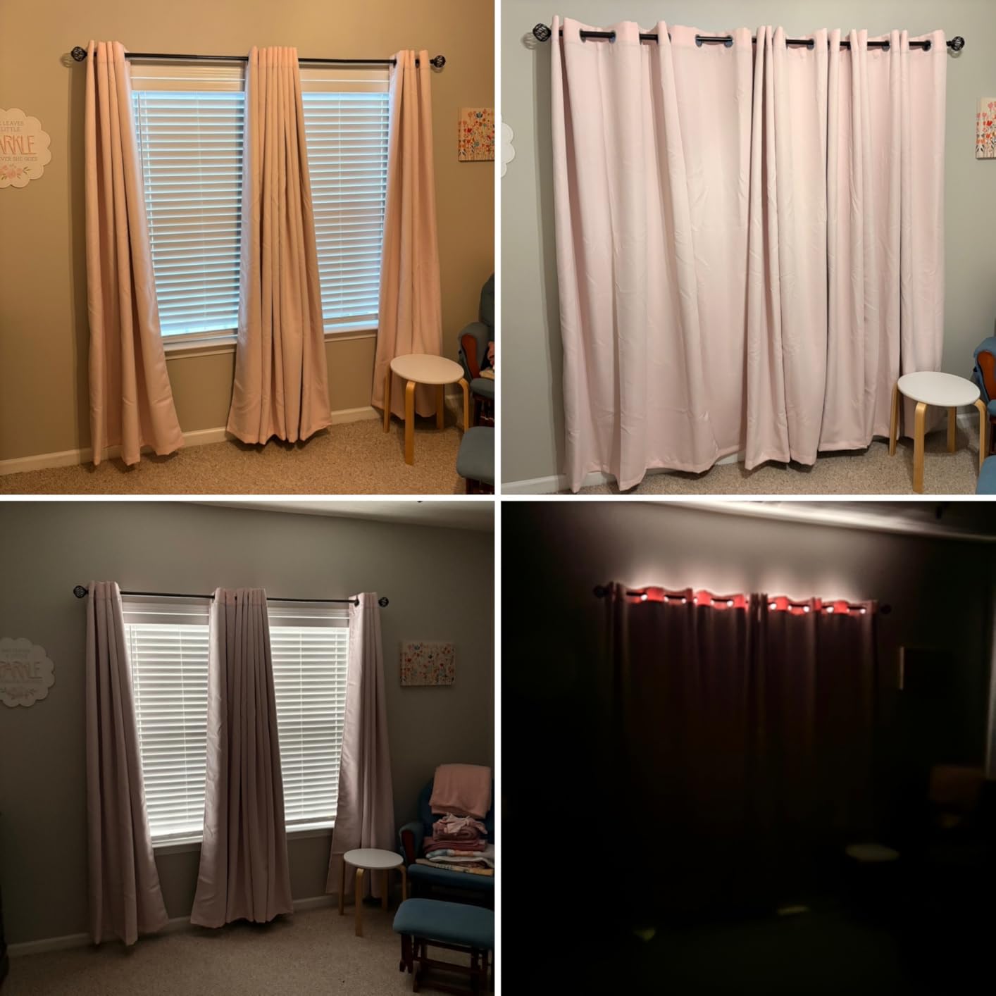 LEMOMO 100% Blackout Curtains 52 x 84 Inches Long Thermal Insulated Baby Pink Curtains with Black Liner Set of 2 Panels for Nursery Room customer photo 1