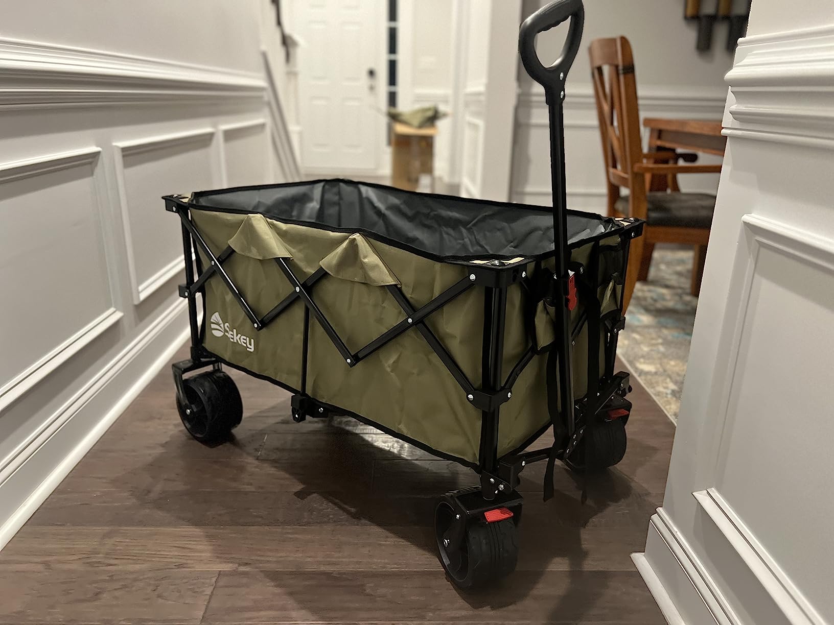 Sekey 1000lbs Garden Dump Cart for Seniors, Capacity Yard Wagon with Rubber Tires, Quick-Release Dumping & Easy-Maneuver Handle for Soil, Rocks, and Firewood, Gray customer photo 2