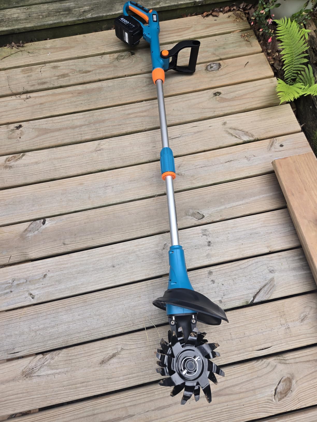Seesii Cordless Tiller Cultivator, 20V Electric Tiller for Gardening | 360RPM, 2 x4.0Ah Batteries, 9