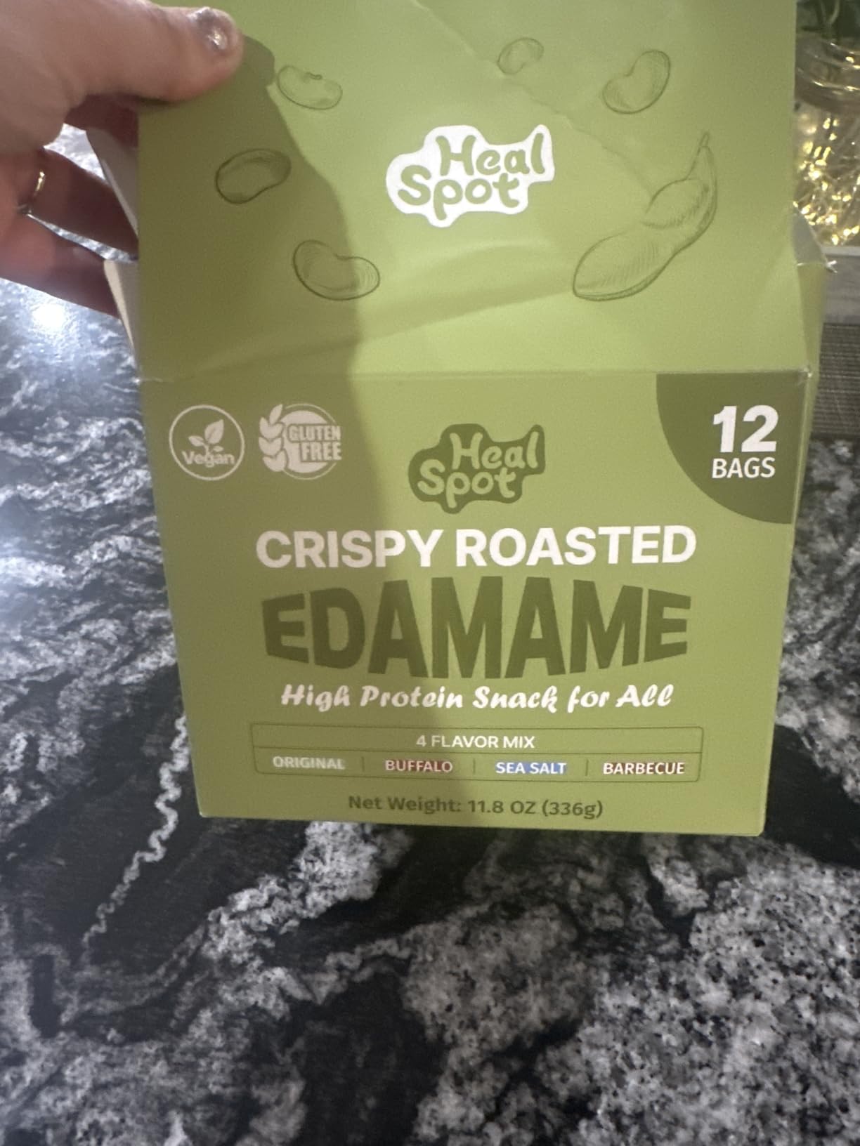 Healspot Edamame Beans 11g High Protein Snacks, Crunchy, Low Carb|High Fiber|NON-GMO|Reduced Sodium Snacks Roasted Edamame, Healthy Snacks for adults and Children, Family&Office&Lunch-Box Snacks customer photo 1