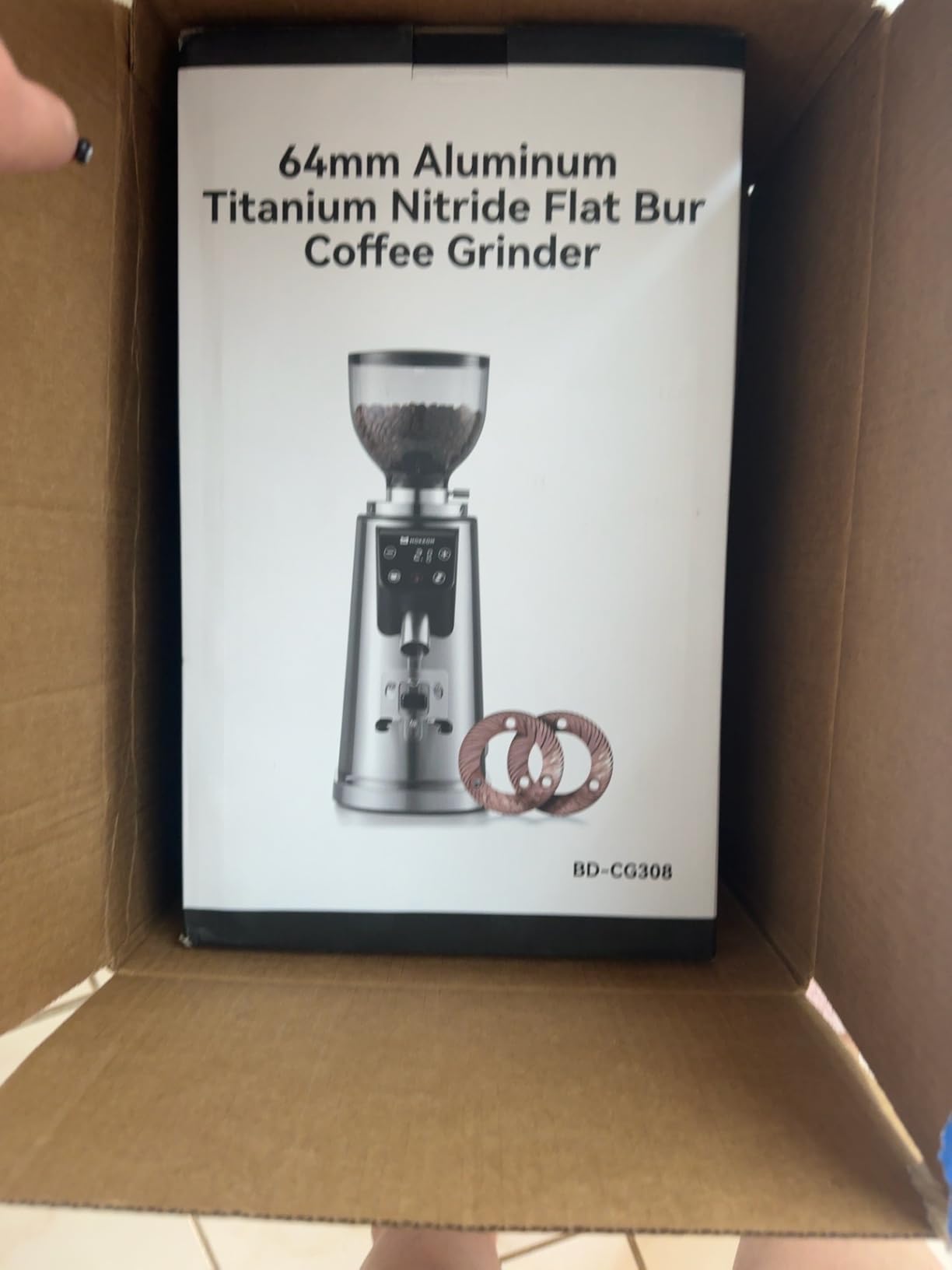 MOKKOM Titanium 64mm Flat Burr Coffee Grinder for Espresso, 100 Settings customer photo 1